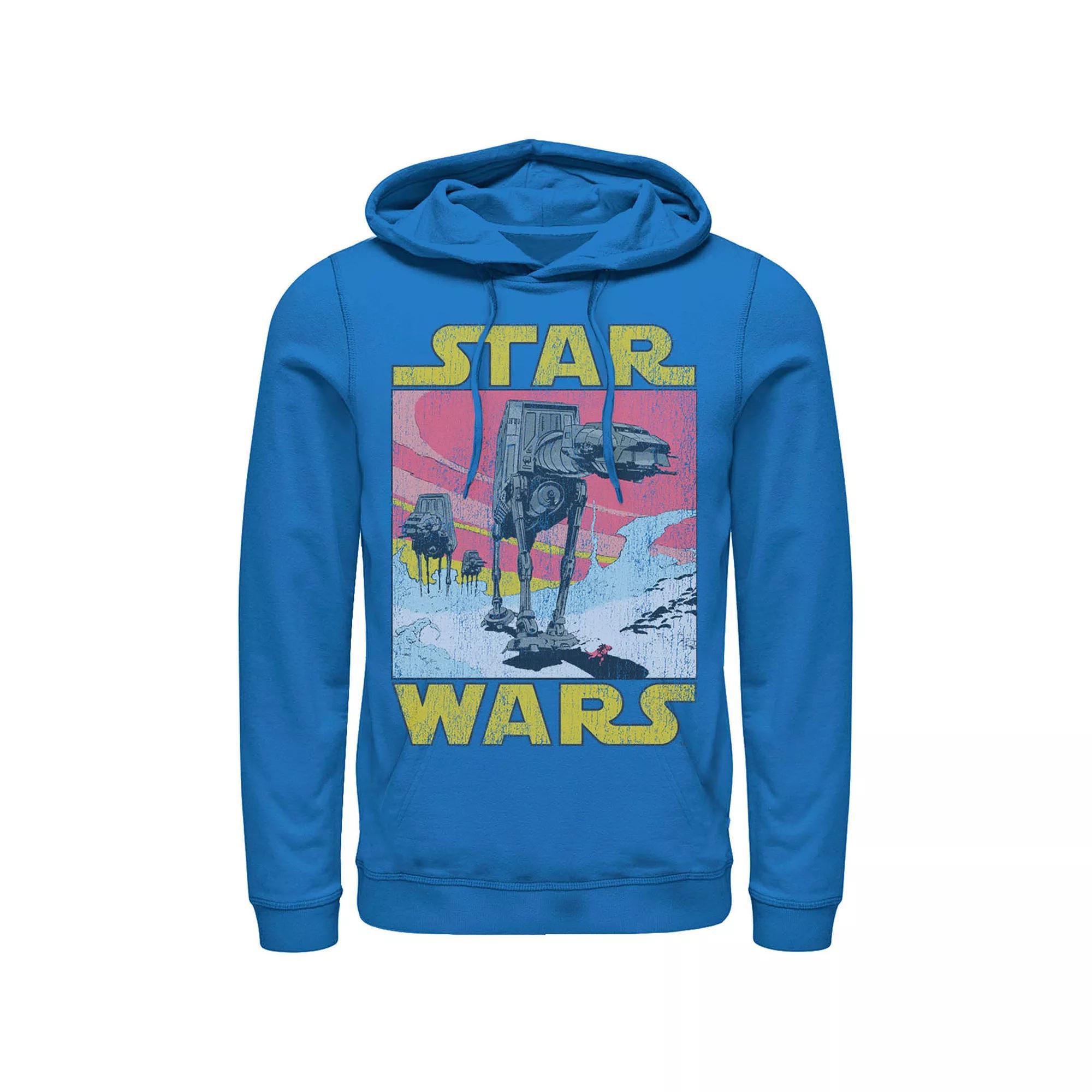 Men's Star Wars At-AT Retro Poster Hoodie, Size: 3XL, Athletic Grey Product Image