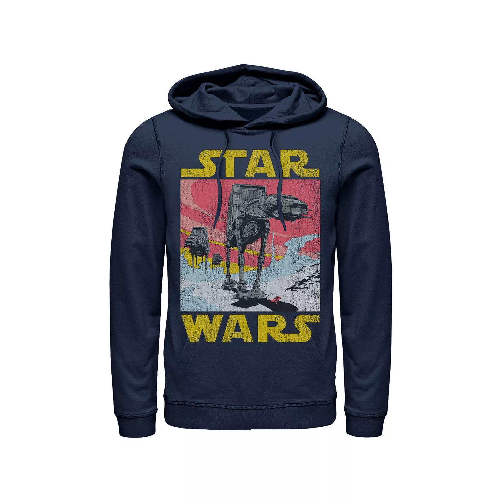 Men's Star Wars At-AT Retro Poster Hoodie, Size: 3XL, Athletic Grey Product Image