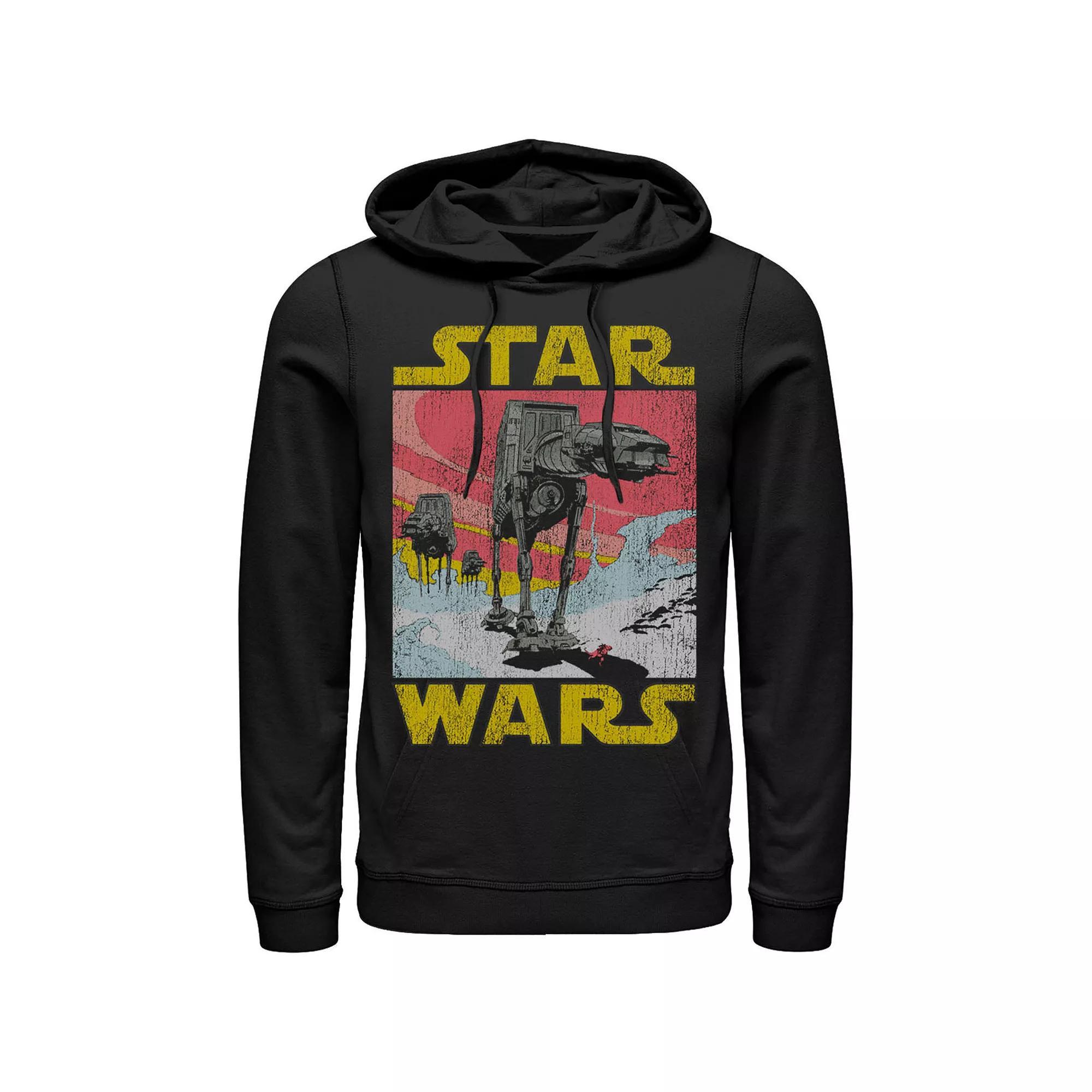 Men's Star Wars At-AT Retro Poster Hoodie, Size: 3XL, Athletic Grey Product Image