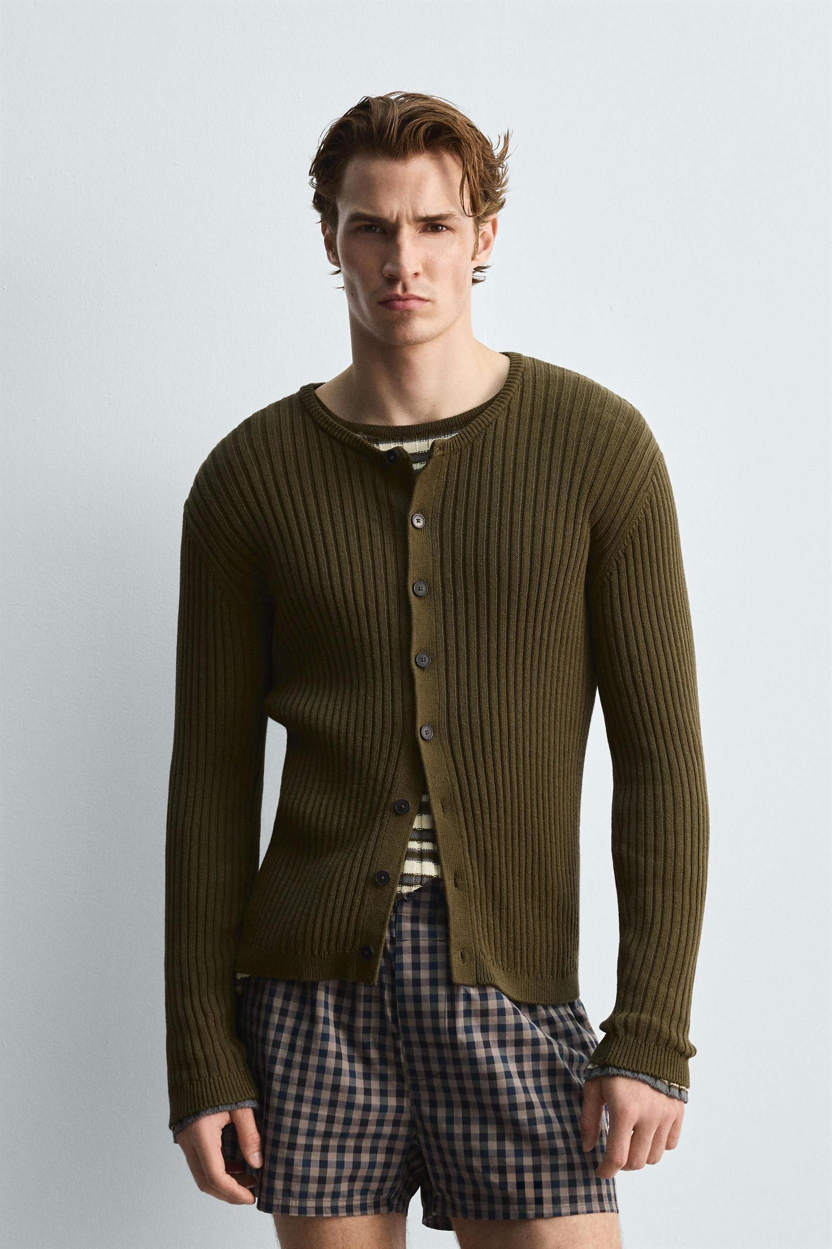 RIB KNIT CARDIGAN Product Image