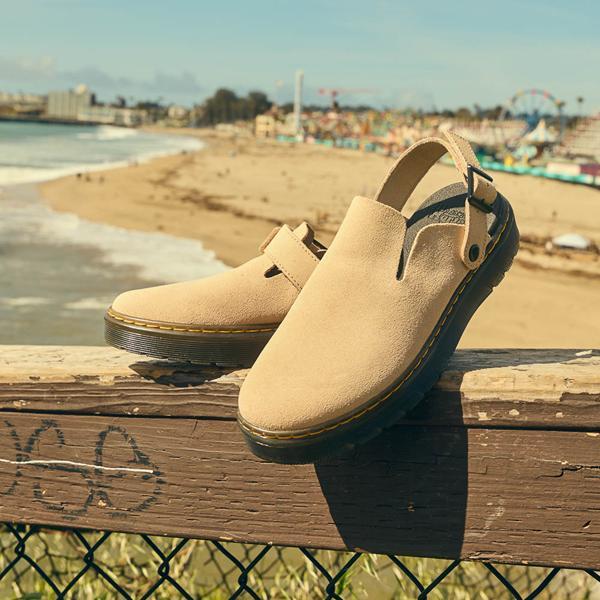 Dr. Martens Womens Carlson Suede Buckle Strap Clogs Product Image