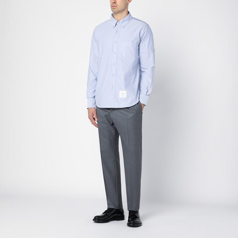 THOM BROWNE Classic Fit Cotton Button-down Shirt In Light Blue Product Image