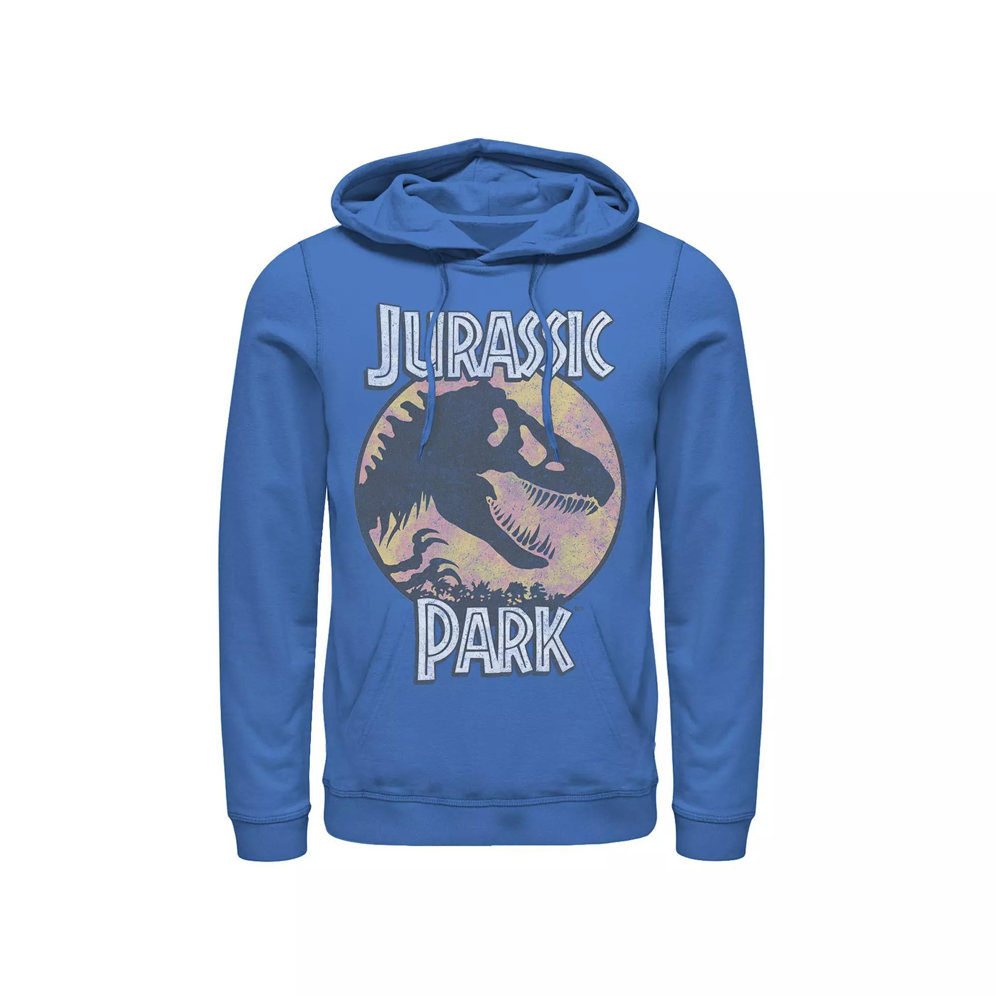 Men's Jurassic Park Blue And Orange Retro Rex Hoodie, Size: XXL, Royal Product Image