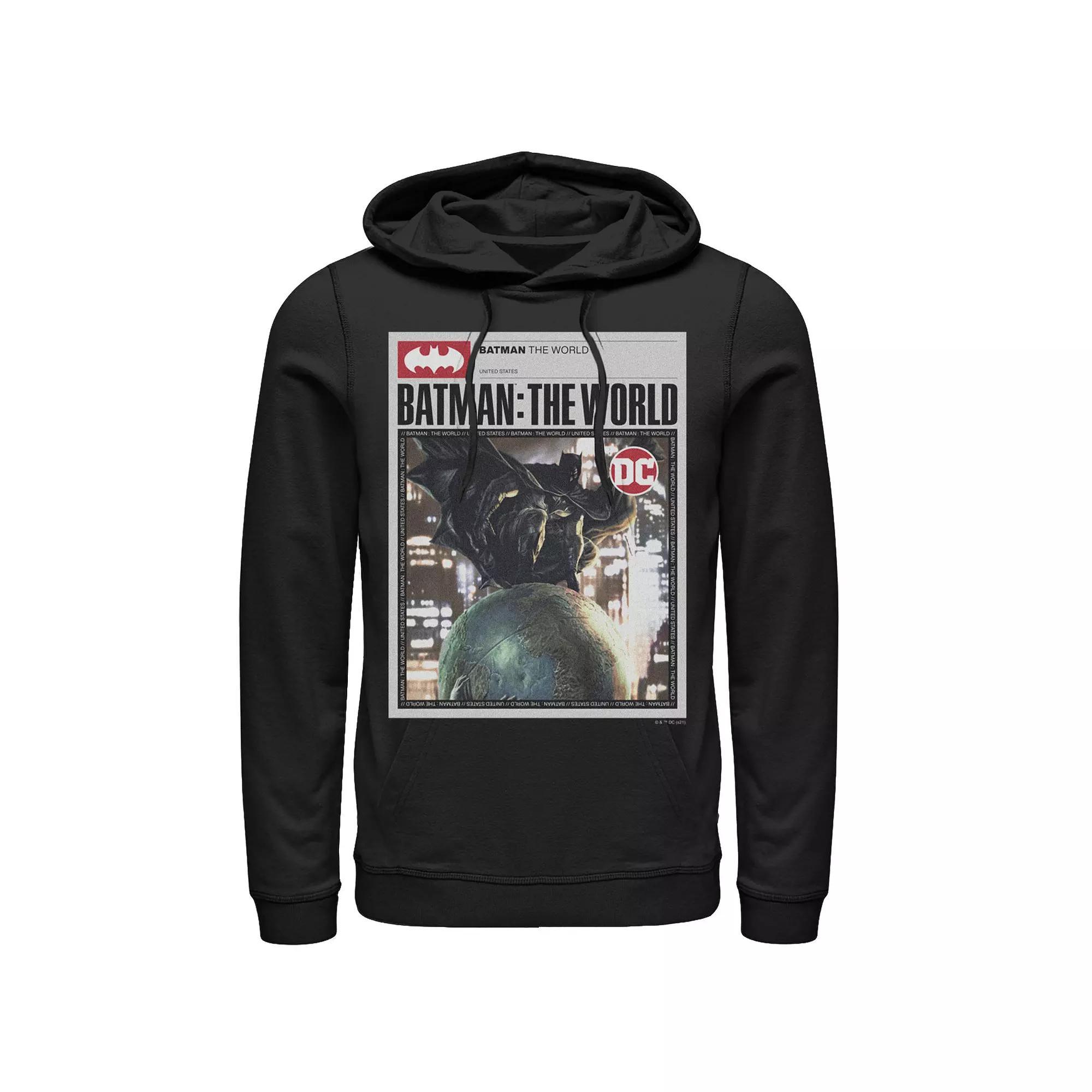 Men's Batman: The World Germany Red Bat Logo Hoodie, Boy's, Size: XL, Black Product Image