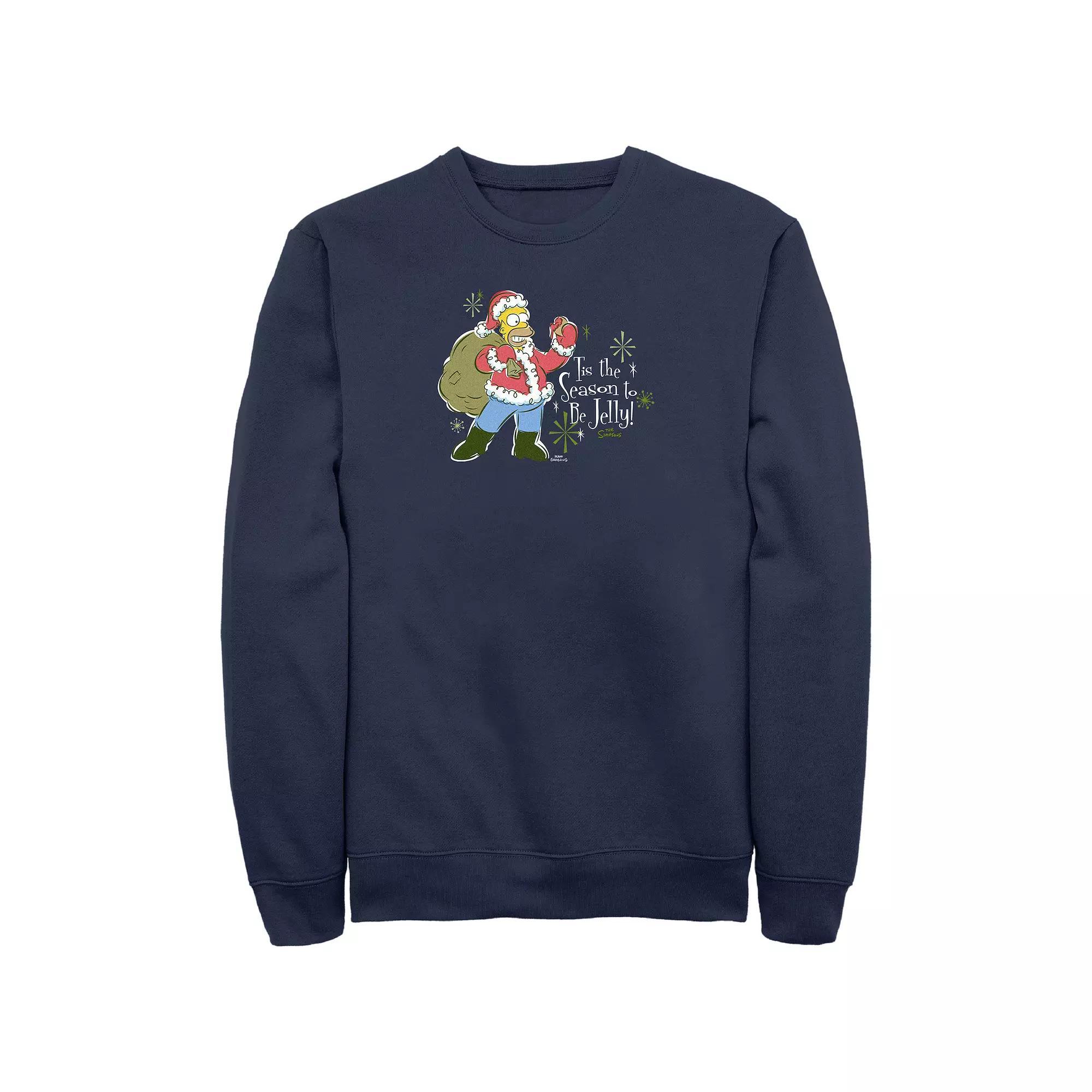 Big & Tall The Simpsons Homer Tis The Season To Be Jelly Graphic Fleece, Men's, Size: 3XL, Blue Product Image