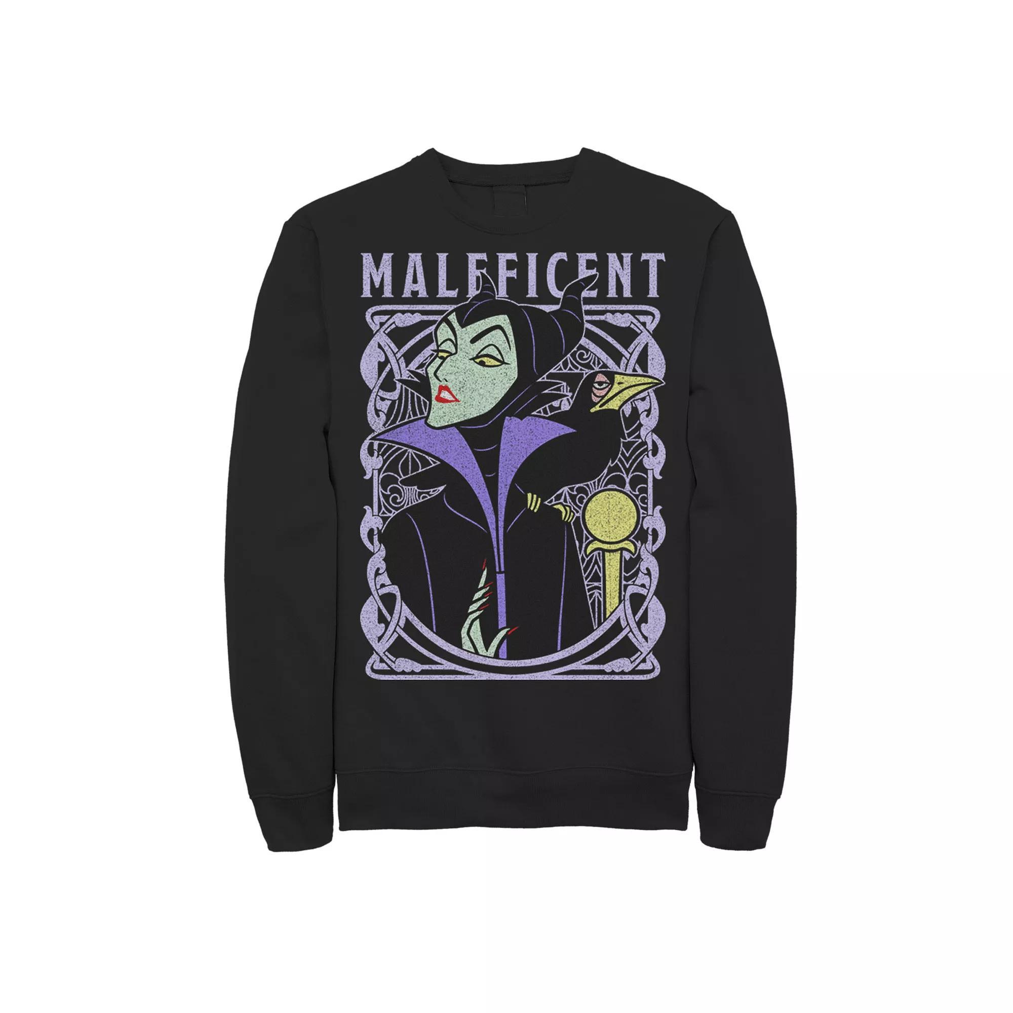 Disney's Sleeping Beauty Maleficent Men's Old School Poster Sweatshirt, Size: Medium, Grey Heather Product Image