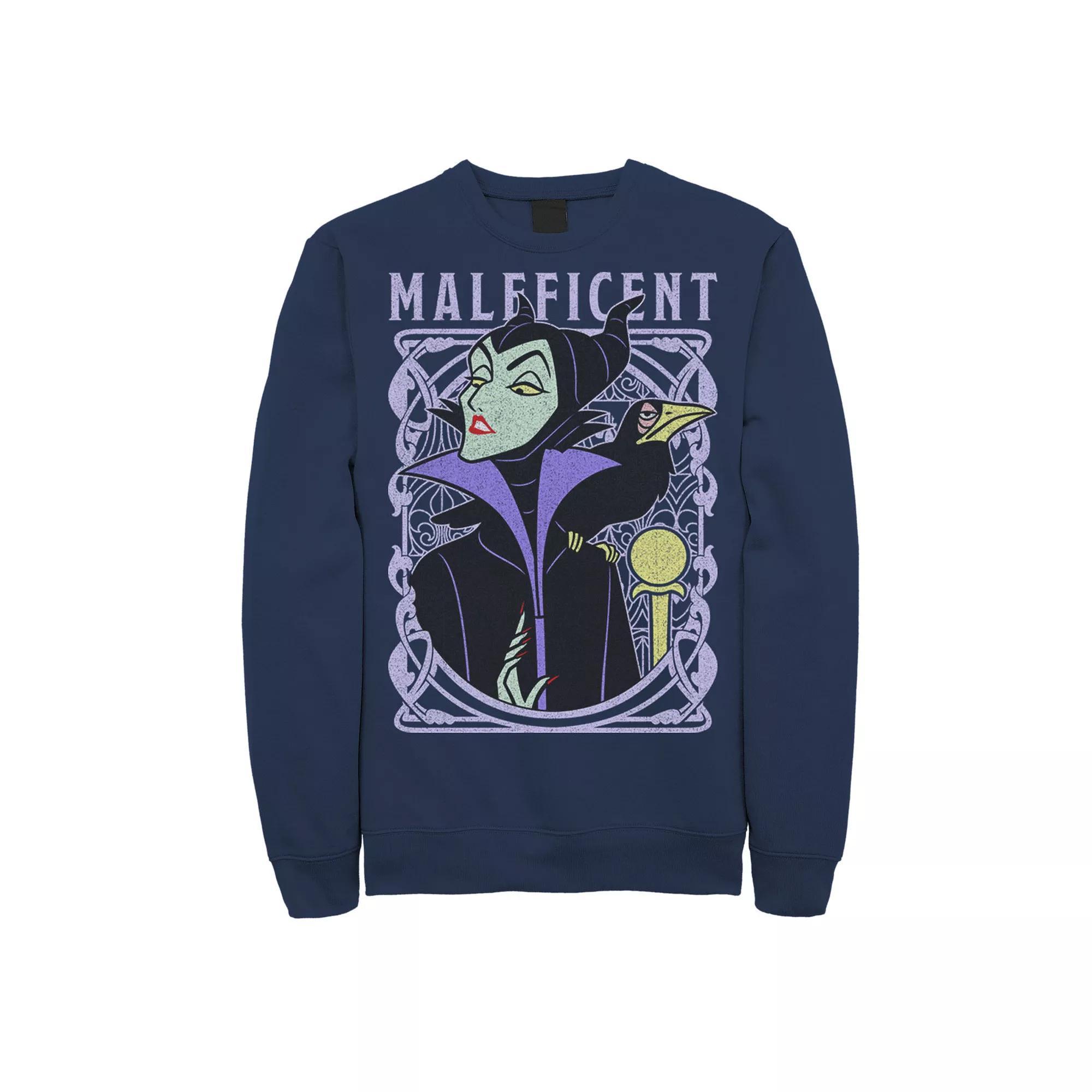 Disney's Sleeping Beauty Maleficent Men's Old School Poster Sweatshirt, Size: Medium, Grey Heather Product Image