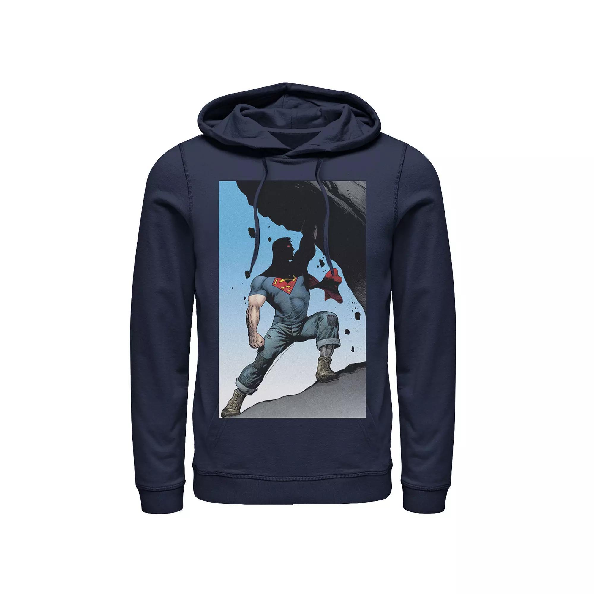 Men's DC Comics Superman Power Lift Comic Poster Hoodie, Size: XL, Black Product Image