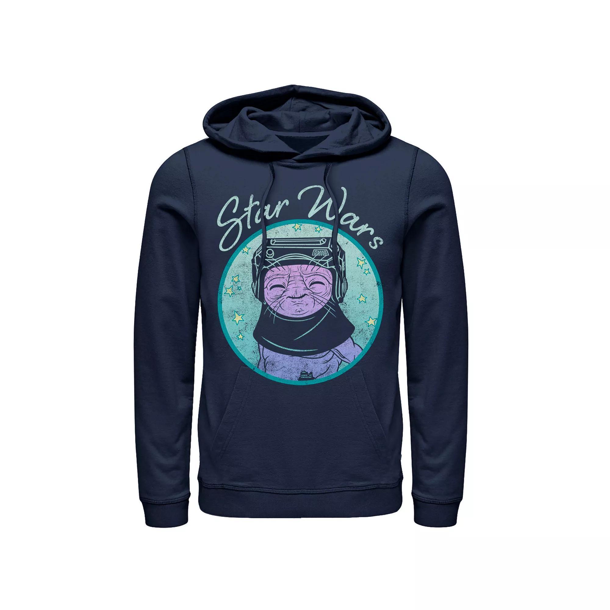 Men's Star Wars: The Rise Of Skywalker Babu Frik Pastel Stars Hoodie, Size: XL, Blue Product Image
