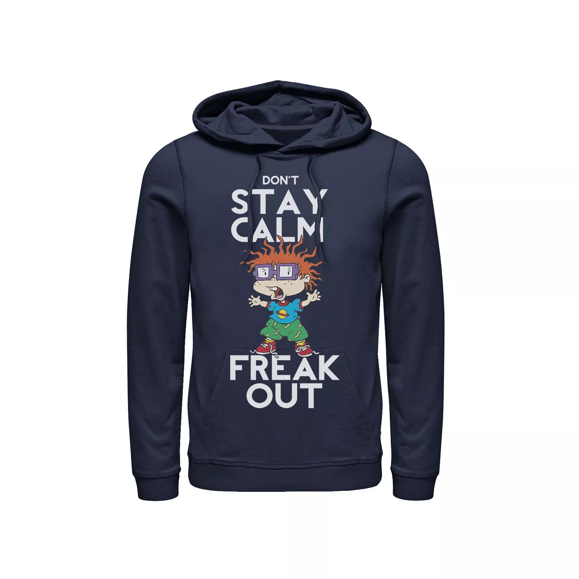 Men's Nickelodeon Rugrats Chuckie Don't Stay Calm Freak Out Graphic Hoodie, Size: XL, Athletic Grey Product Image