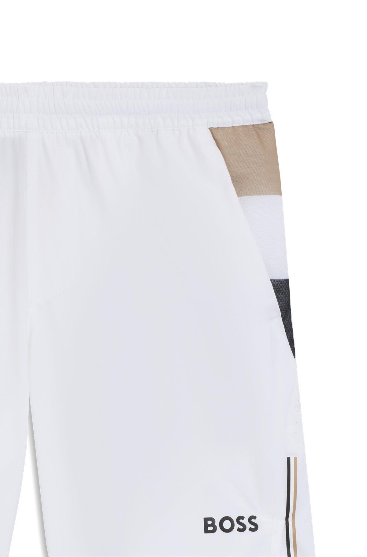 BOSS - Active tennis shorts in stretch fabric with moisture management - White Product Image