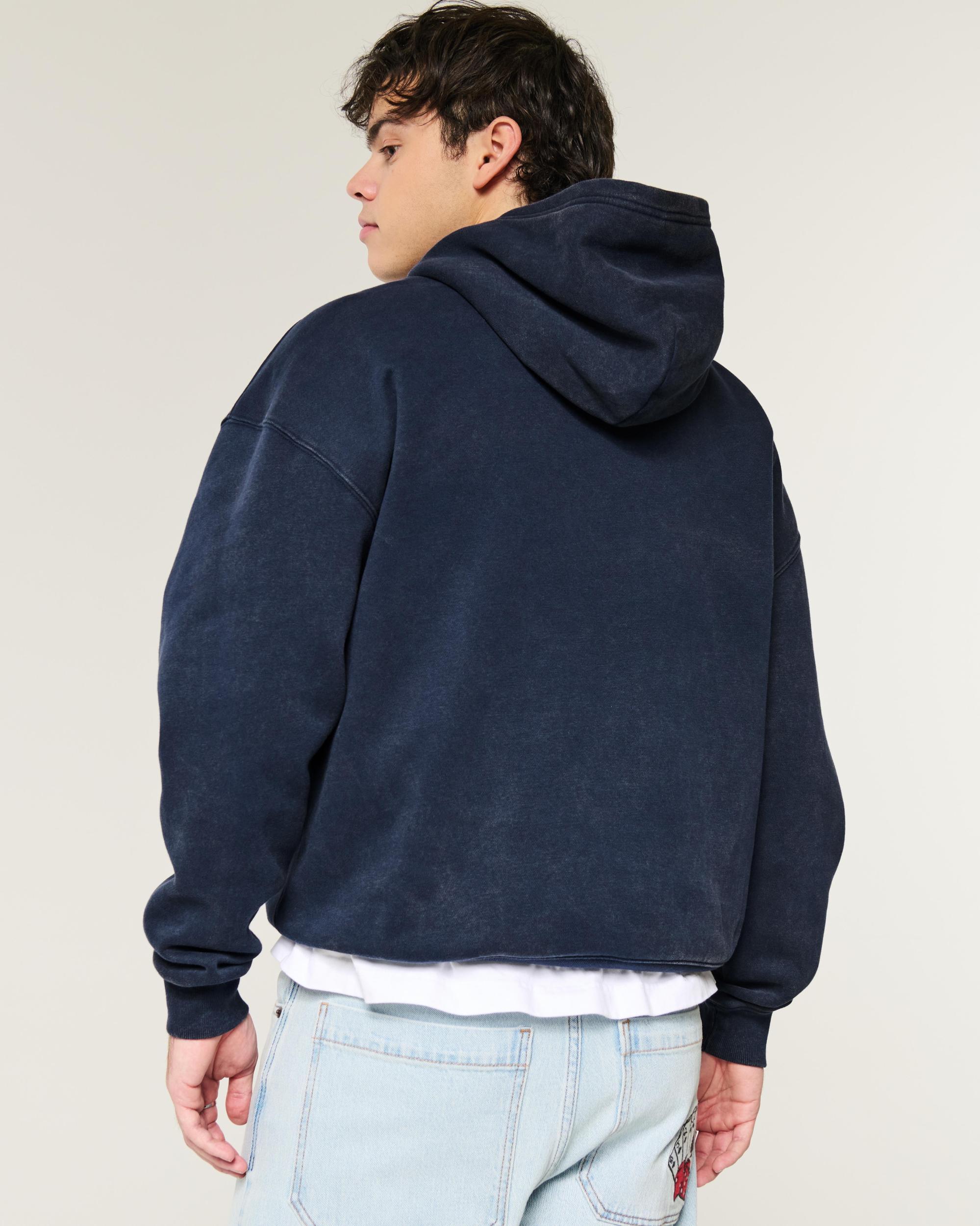 Hollister Feel Good Fleece Boxy Camo Hoodie Product Image