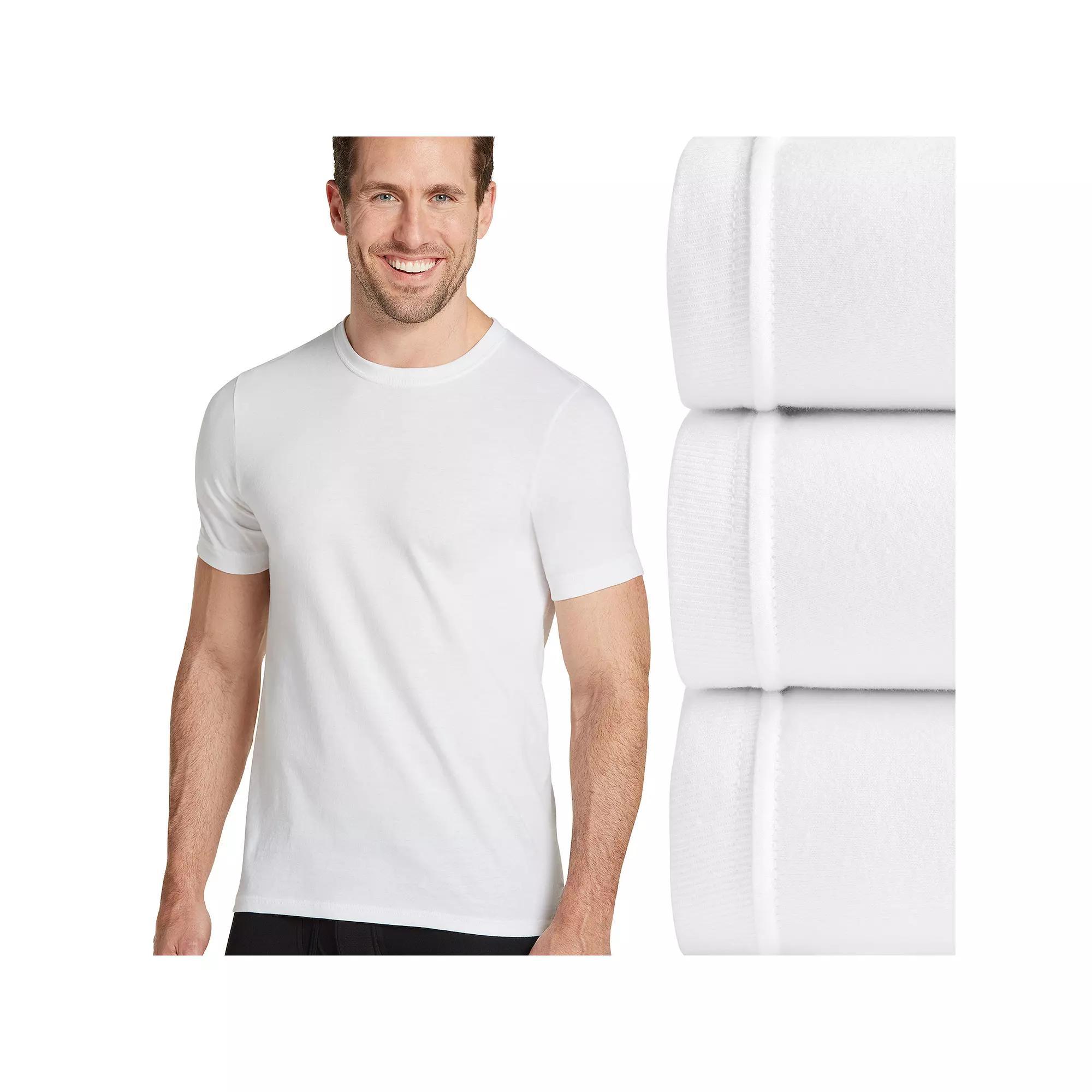 Men's Jockey® Classic 3-pack +1 Bonus StayCool+ Crewneck Tees, Size: Large, All White Product Image