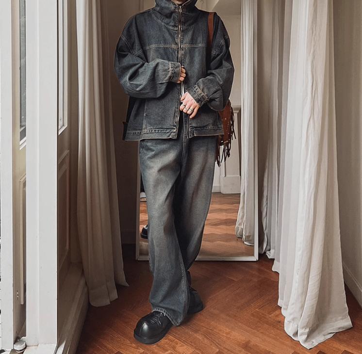 RT No. 11211 BLUE HOODED DENIM JK & RELAX JEANS Product Image