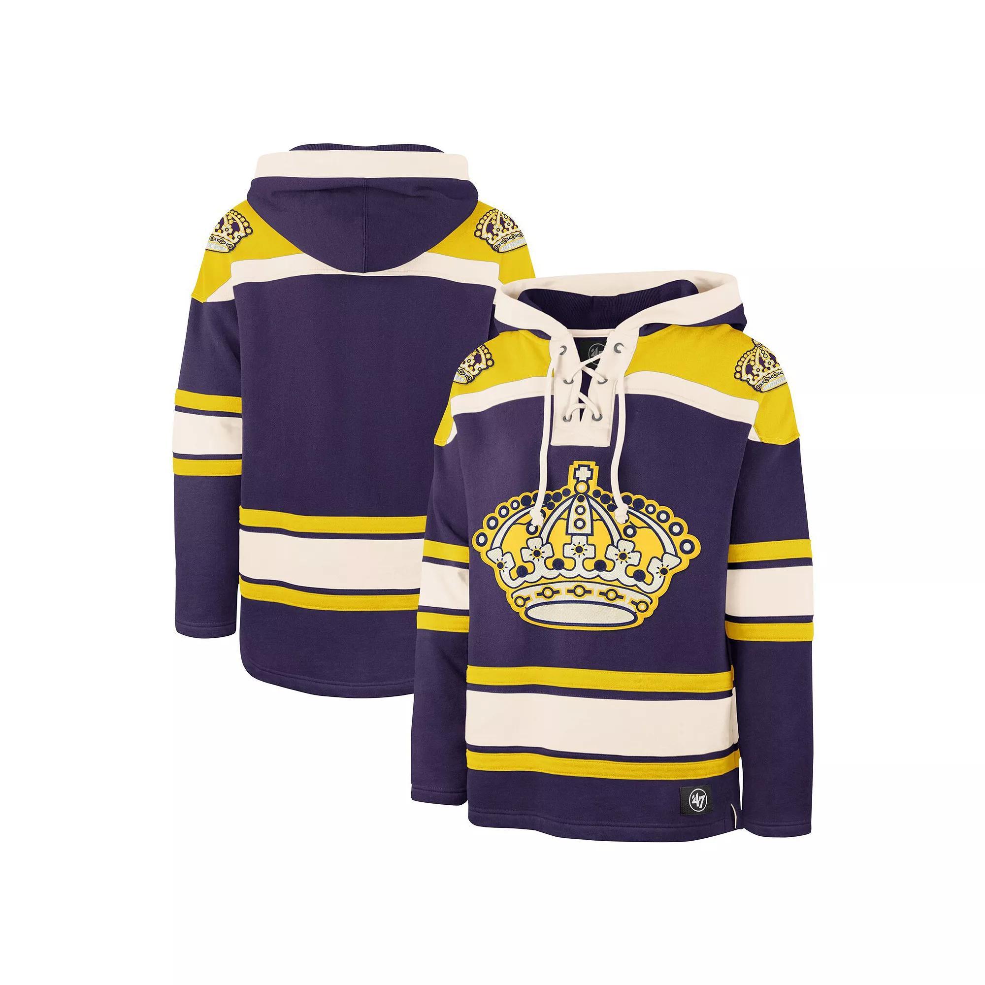 Men's '47 Purple Los Angeles Kings Superior Lacer Pullover Hoodie, Size: 3XL, Kgs Purple Product Image
