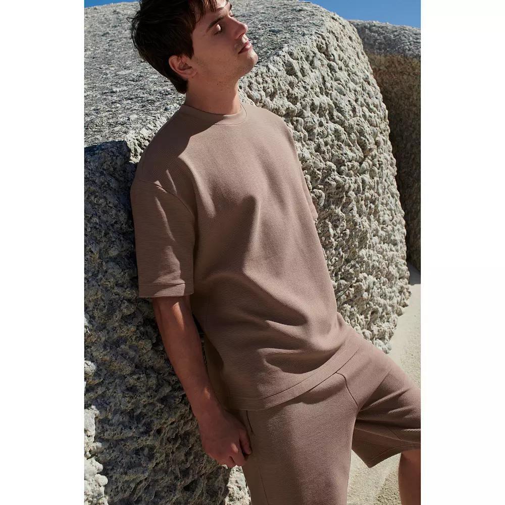 Men's NEXT Rib Texture Heavyweight T-Shirt, Size: Large, Brown Product Image
