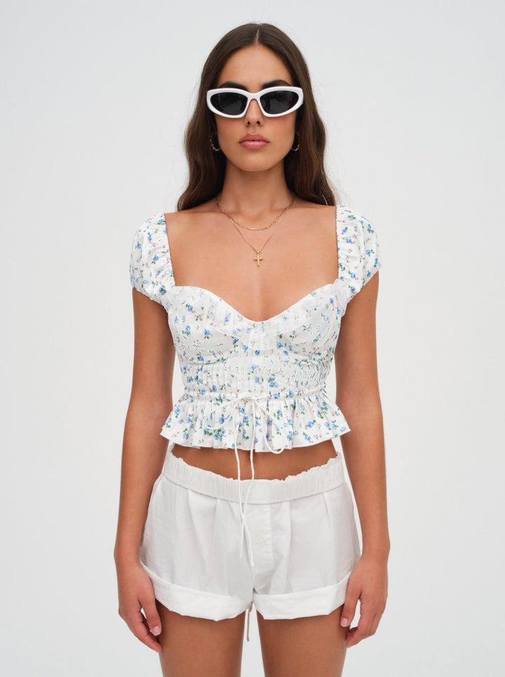 Opal Floral Blouse — Ivory Product Image