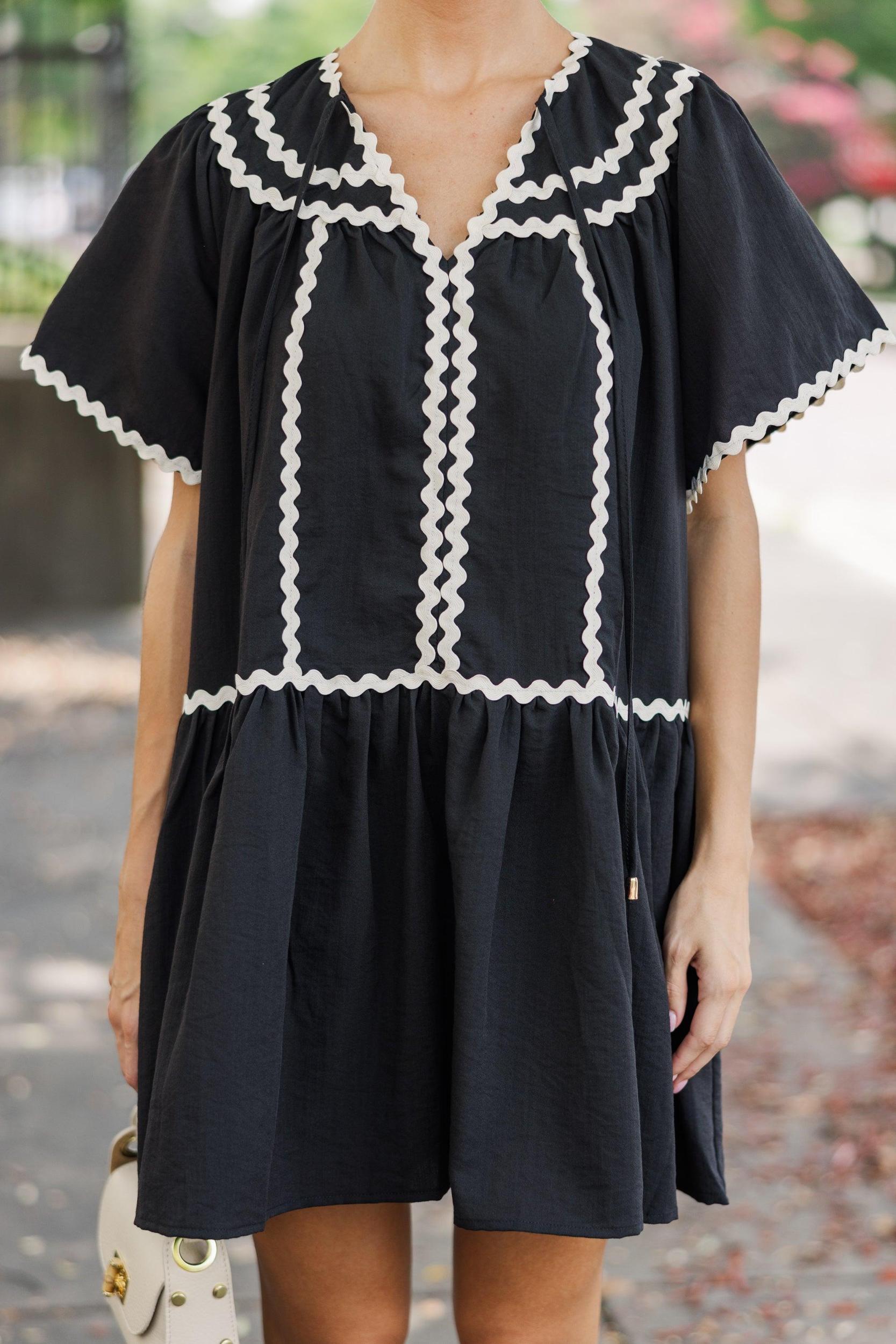 This Time Black Rickrack Dress Female Product Image