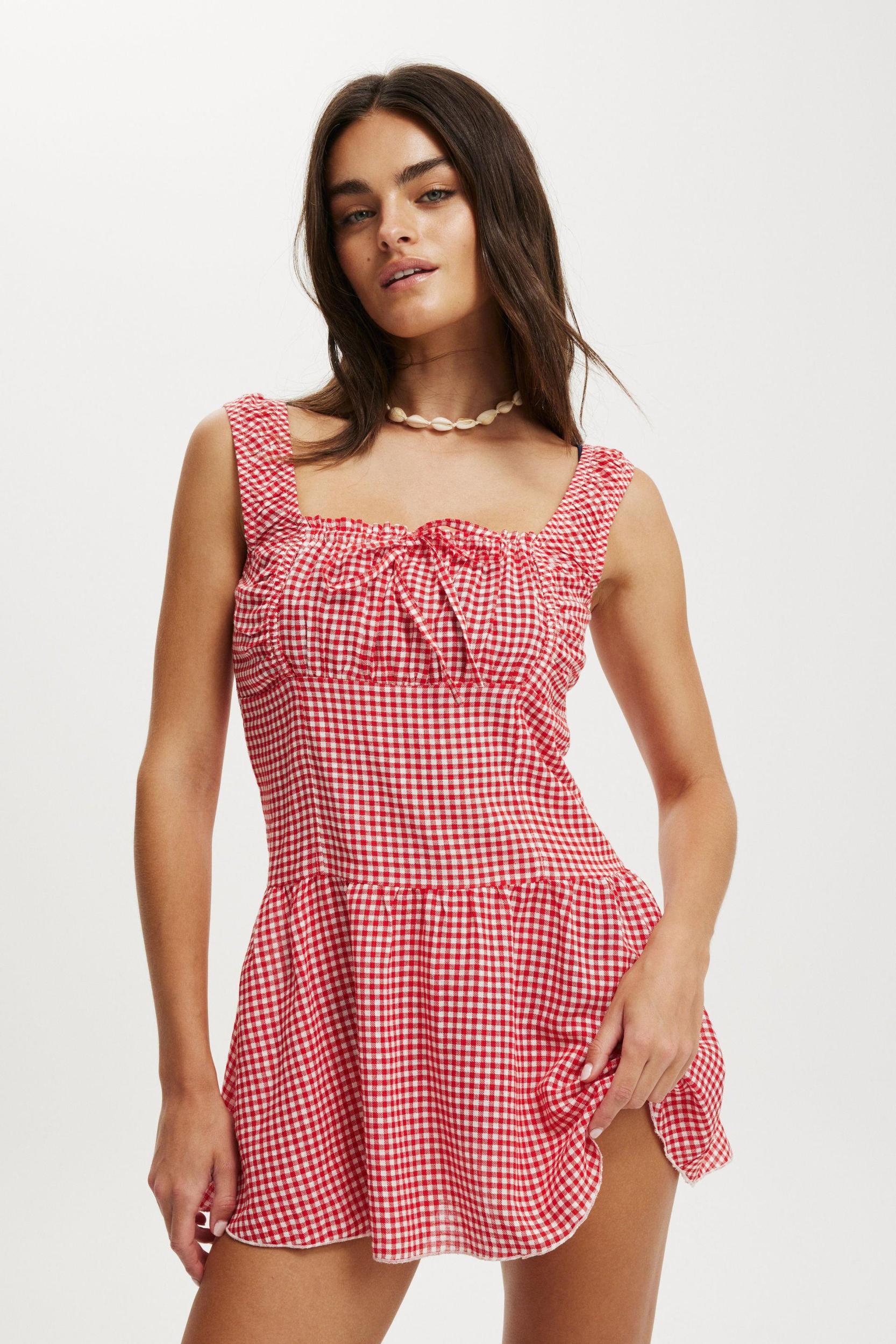 Shirred Beach Mini Dress Product Image