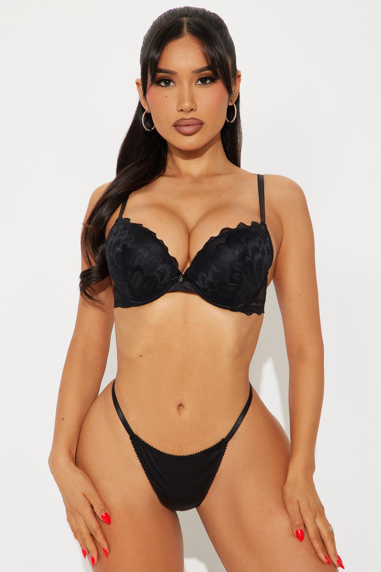 Wifey Lace Lightly Lined Demi Bra - Black Product Image