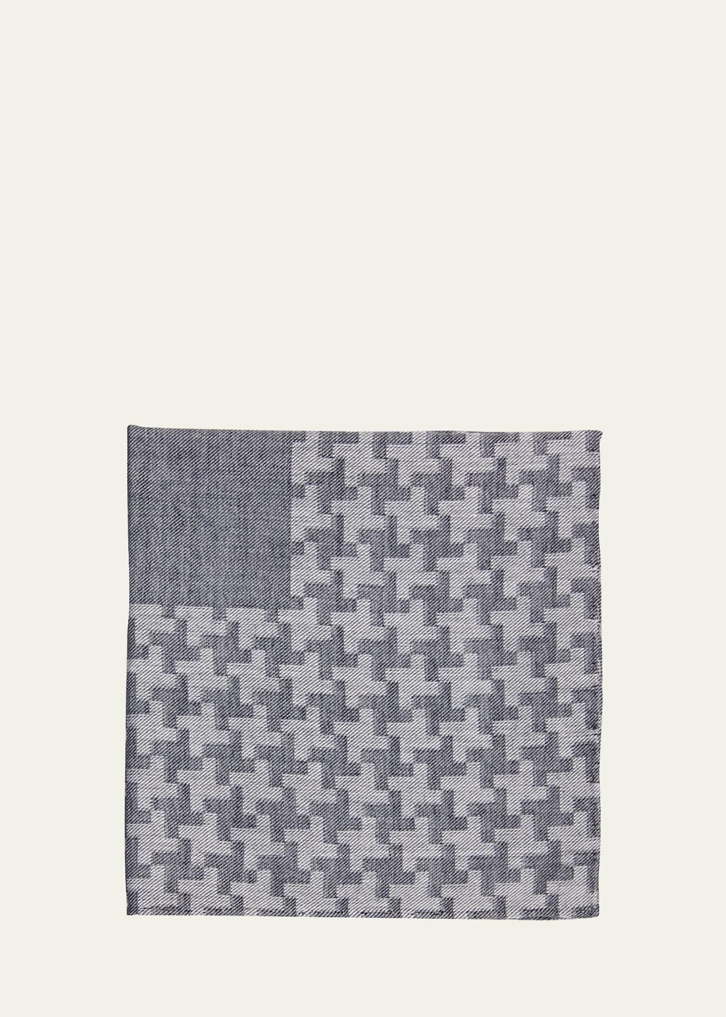 Men's Irregular Box-Print Cotton Handkerchief Product Image