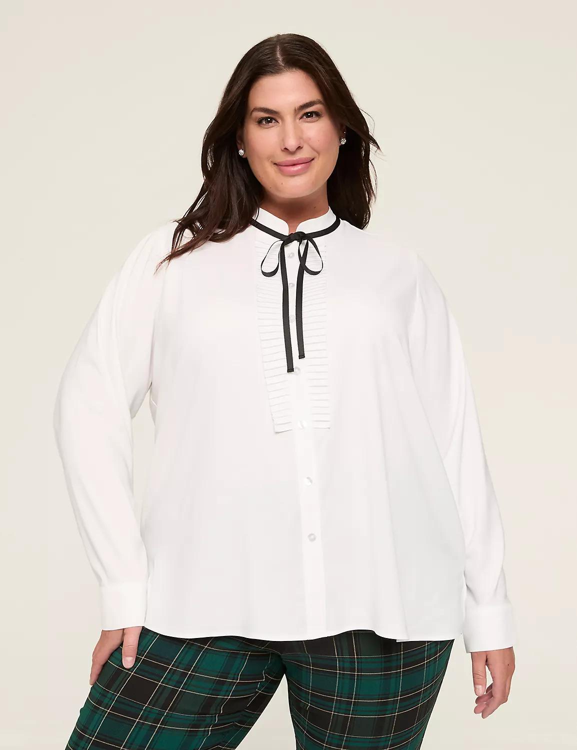 Relaxed Ribbon-Tie Blouse Product Image