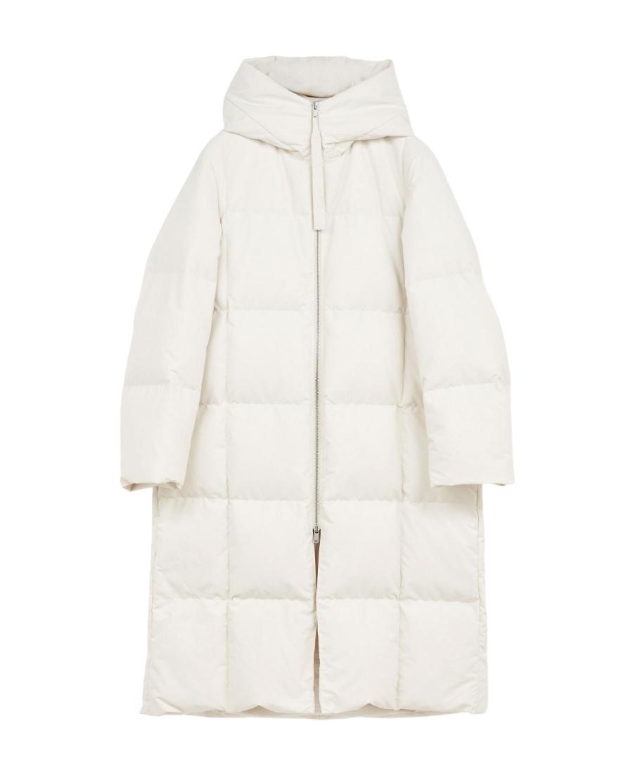 JIL SANDER Quilted Long Down Jacket In White Product Image