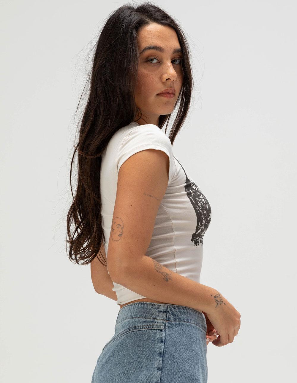 FULL TILT Bra Womens Baby Tee - GRAY Product Image