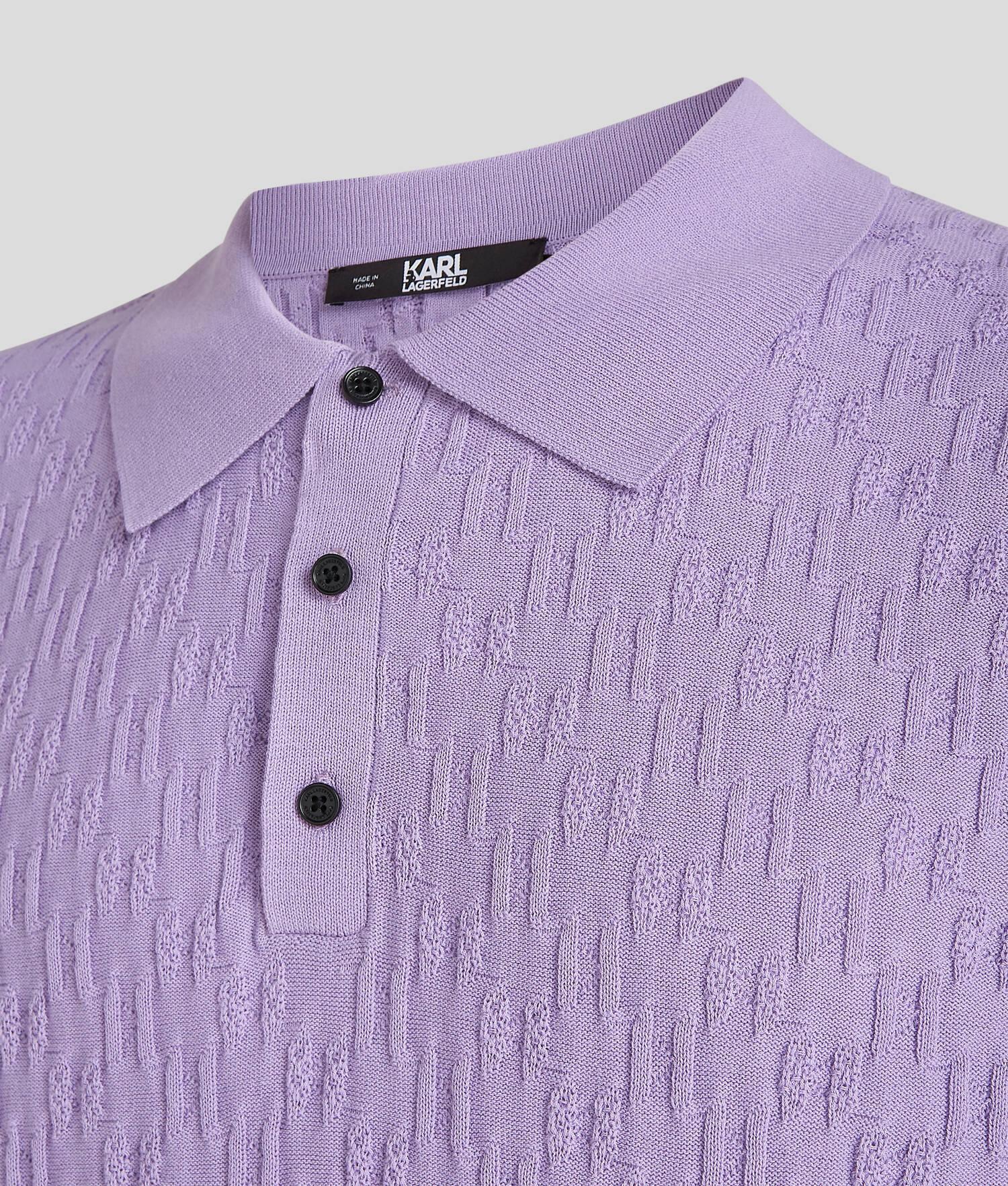 KL MONOGRAM KNITTED POLO SHIRT Product Image