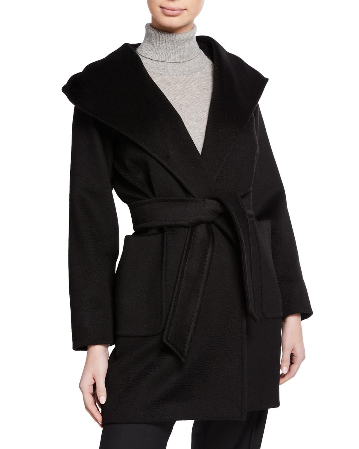 Womens Rialto Camel Hair Hooded Wrap Coat Product Image