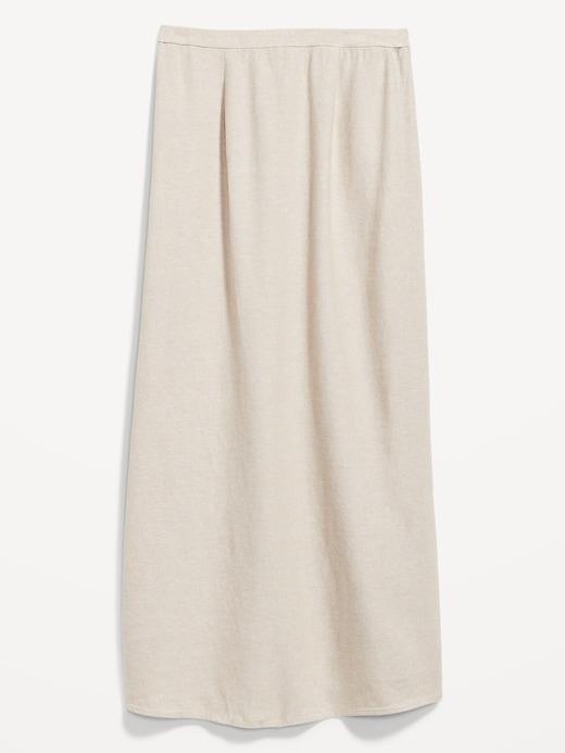 Linen-Blend Maxi Skirt Product Image