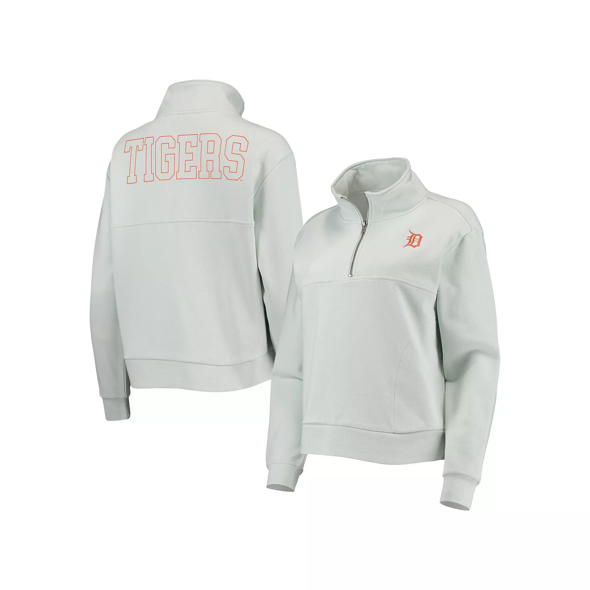 Women's The Wild Collective Light Blue Detroit Tigers Two-Hit Quarter-Zip Pullover Top, Size: Small Product Image
