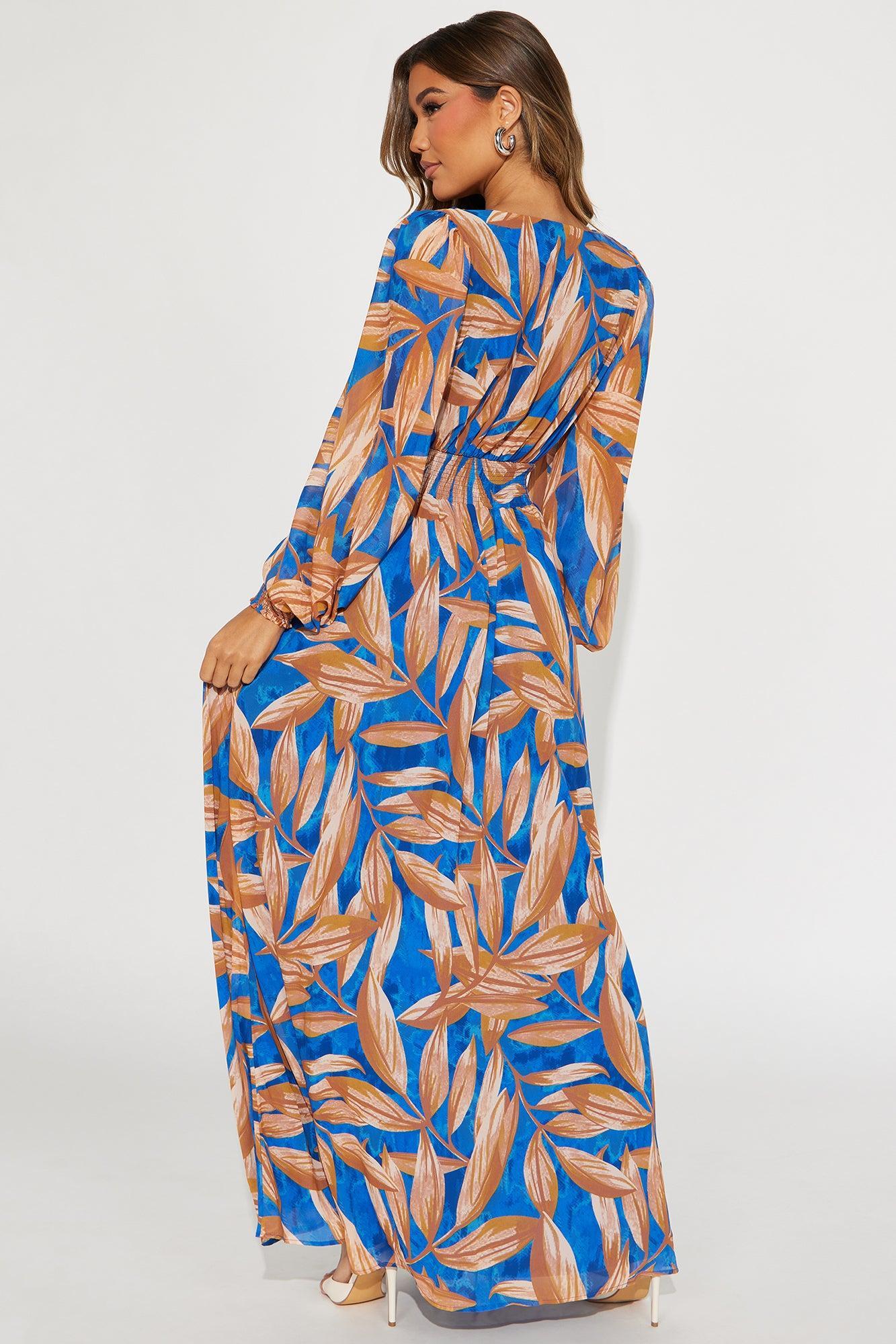Palm Beach Getaway Maxi Dress - Blue/combo Product Image