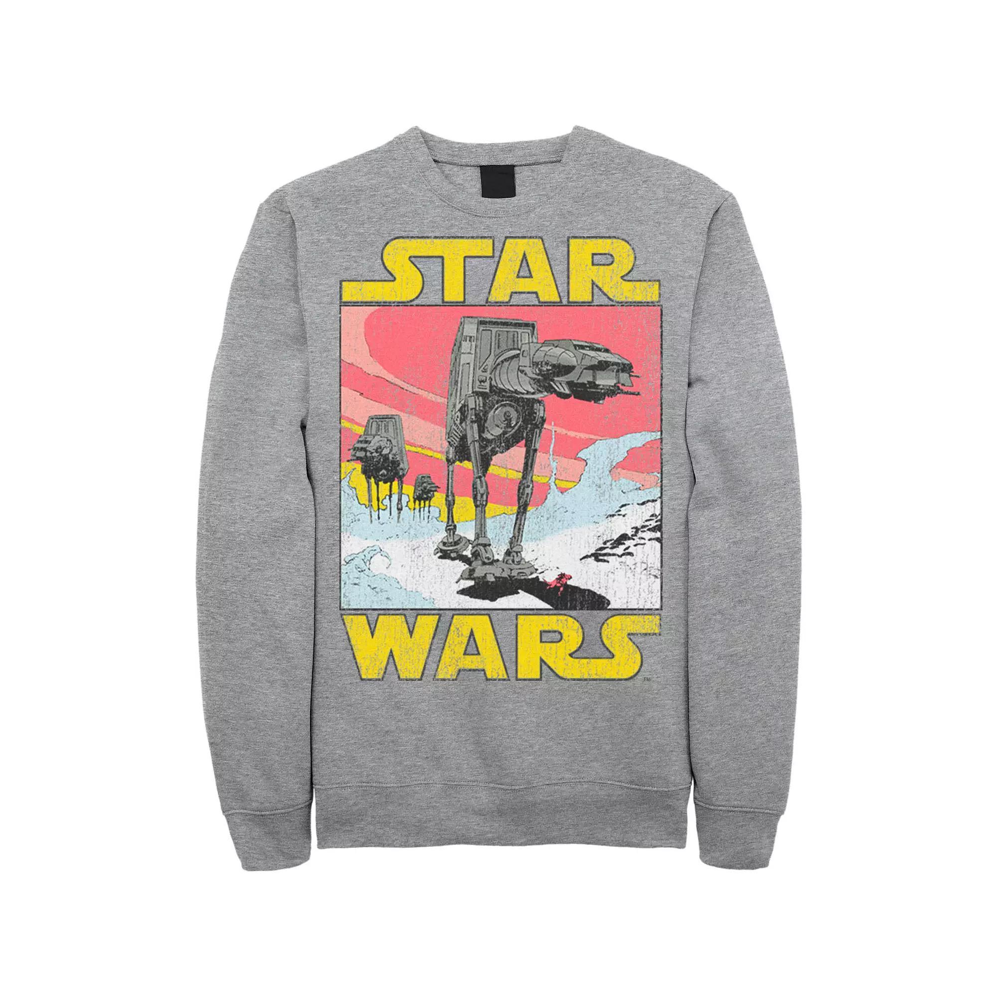 Men's Star Wars At-AT Retro Poster Sweatshirt, Size: Large, Grey Heather Product Image