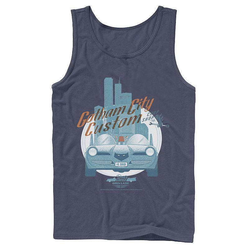 Men's DC Comics Gotham City Customs Shop Poster Tank Top, Size: Large, Athletic Grey Product Image