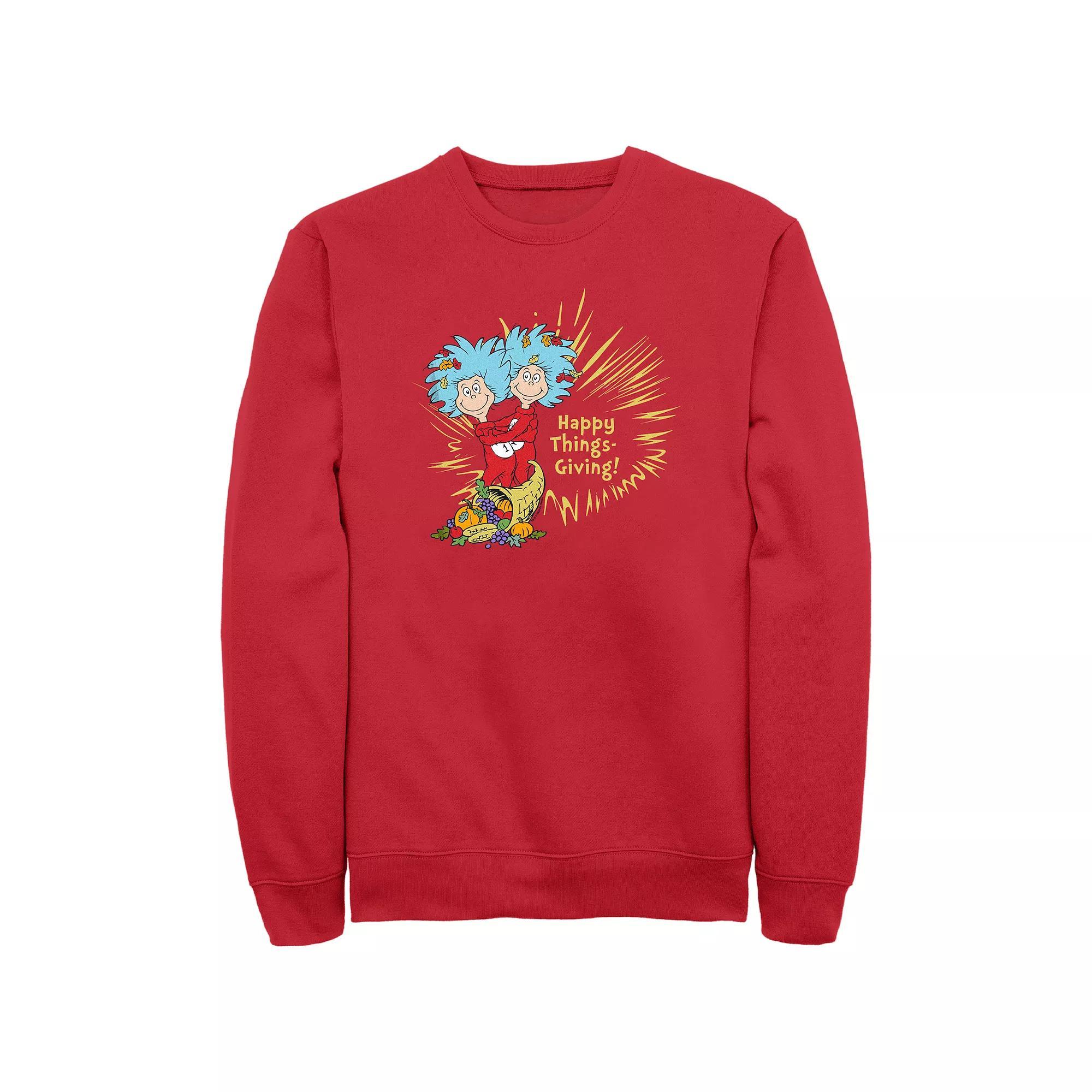 Men's Dr. Seuss Happy Howls Growls And Youwls Graphic Fleece, Size: 3XL Tall, Black Product Image
