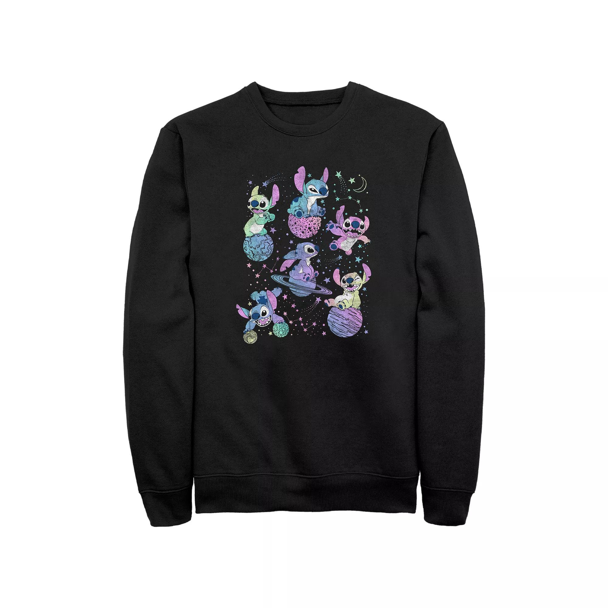 Men's Lilo & Stitch Planetary Stitch Graphic Fleece, Size: Large, Black Product Image