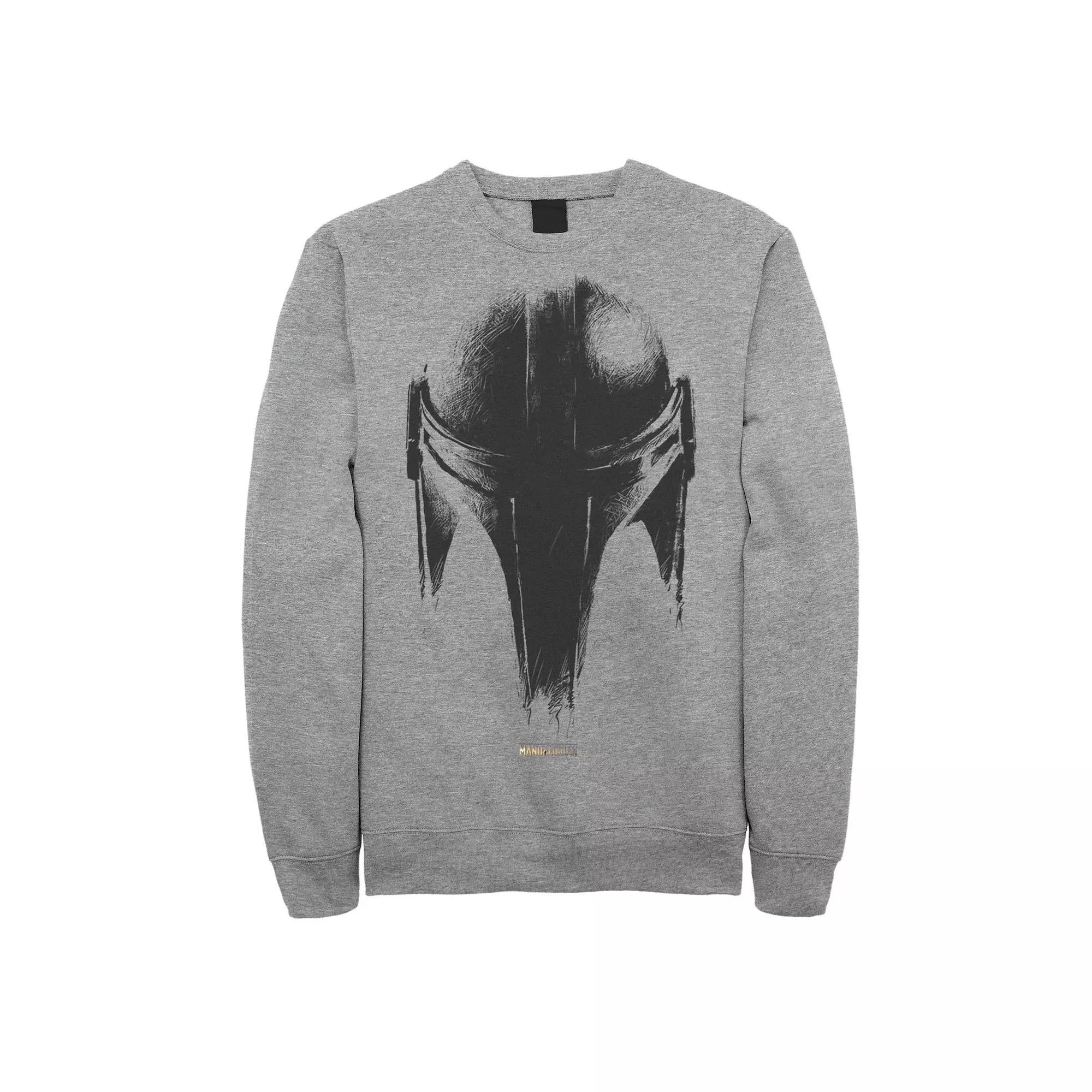 Men's Star Wars The Mandalorian Metallic Helmet Sweatshirt, Size: 3XL, Athletic Grey Product Image