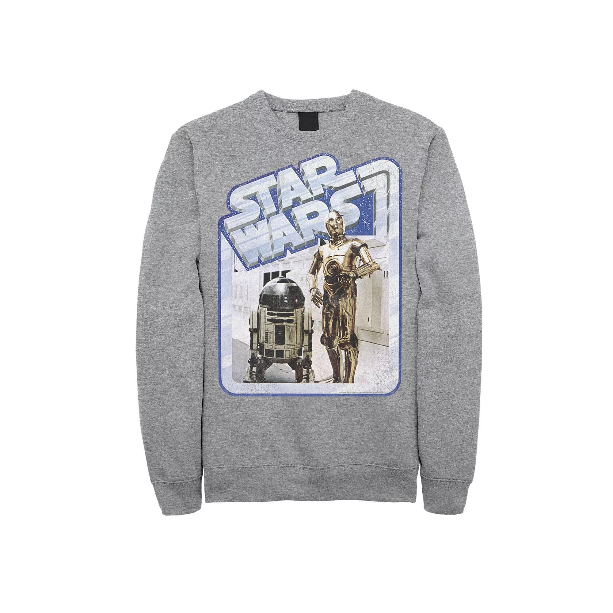 Mens Star Wars Tantive Droids Chrome Border Sweatshirt Grey Heather Product Image