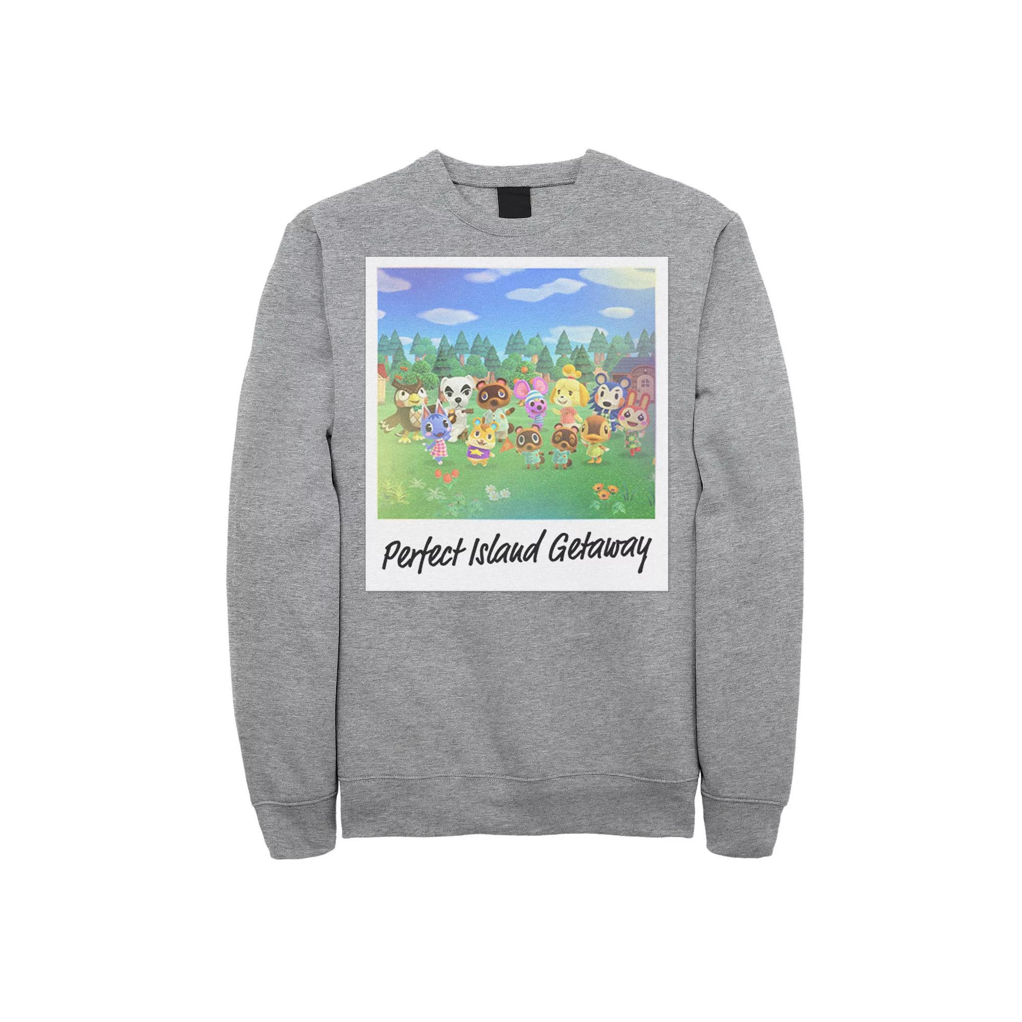 Men's Animal Crossing: New Horizons Perfect Island Getaway Sweatshirt, Size: Large, Athletic Grey Product Image