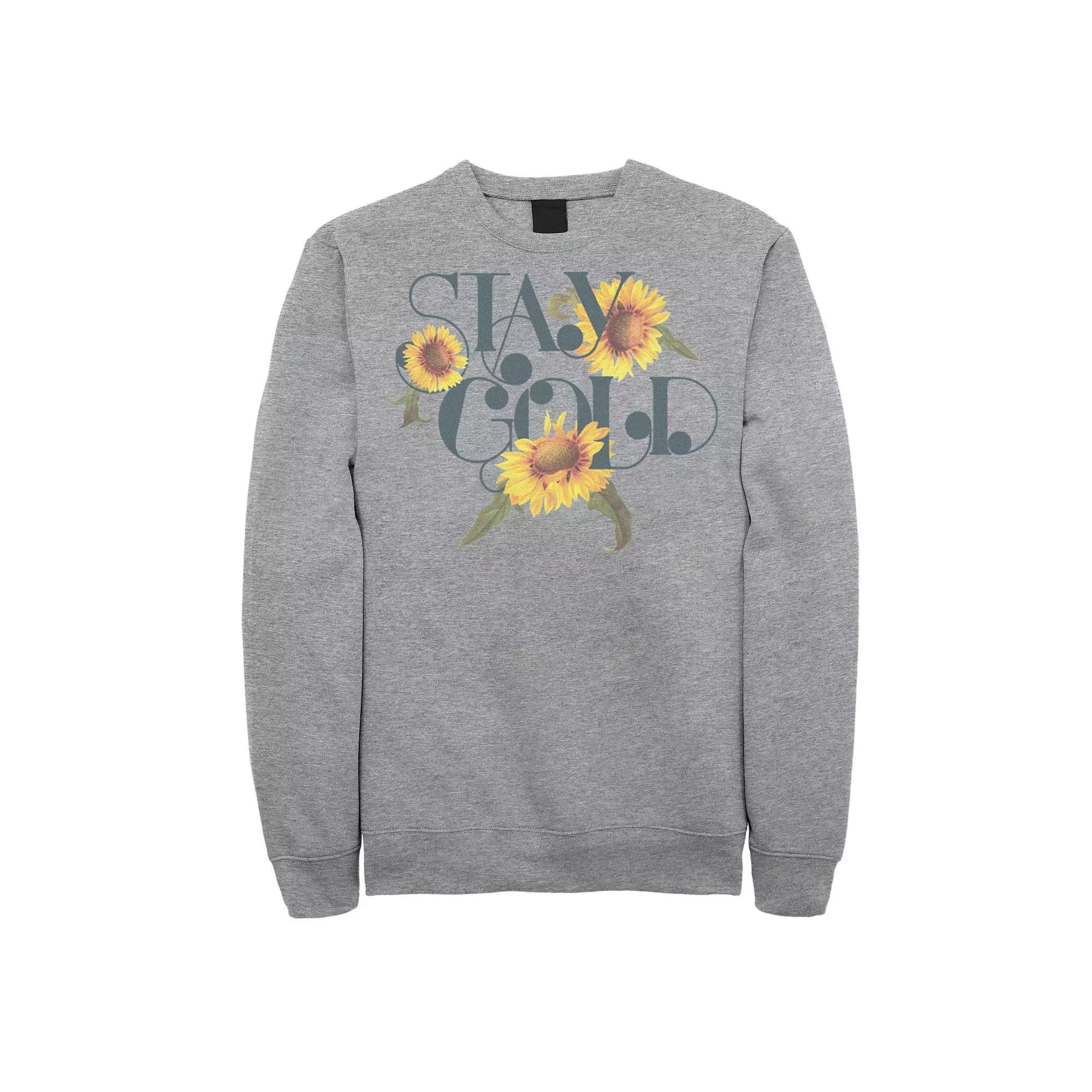 Men's Fifth Sun Stay Gold Floral Sweatshirt, Size: Small, Athletic Grey Product Image