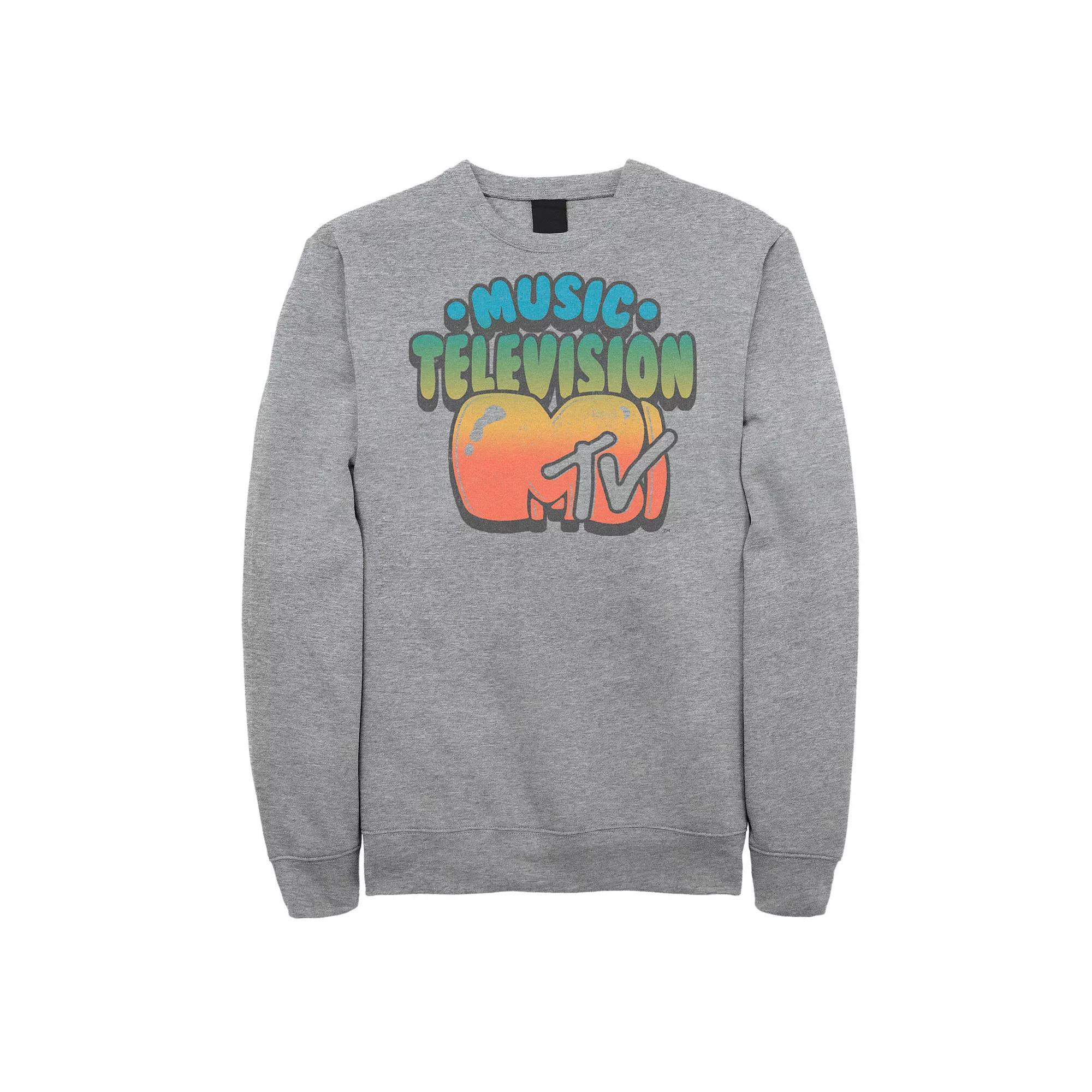 Big & Tall MTV Logo Bubble Balloon Font Style Sweatshirt, Men's, Size: XL Tall, Athletic Grey Product Image