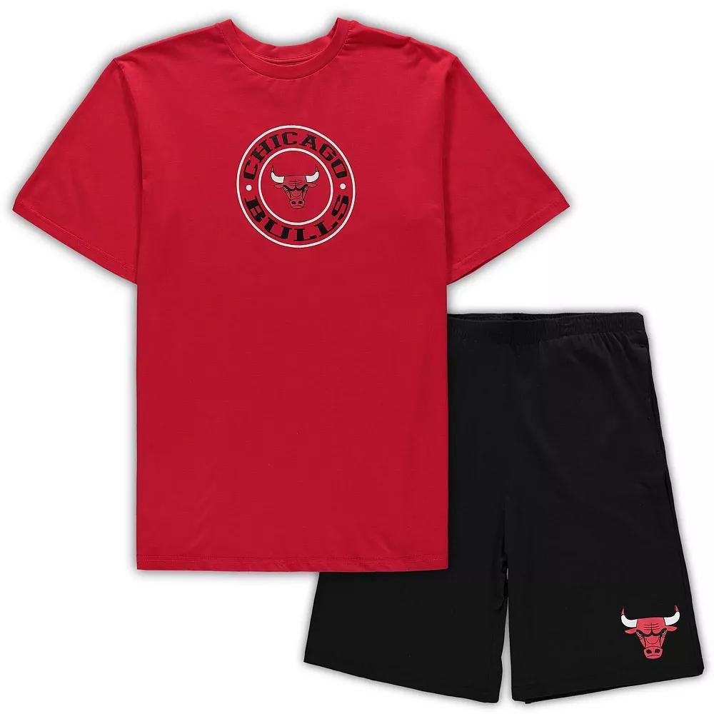 Men's Concepts Sport Red/Black Chicago Bulls Big & Tall T-Shirt & Shorts Sleep Set, Size: XLT Product Image