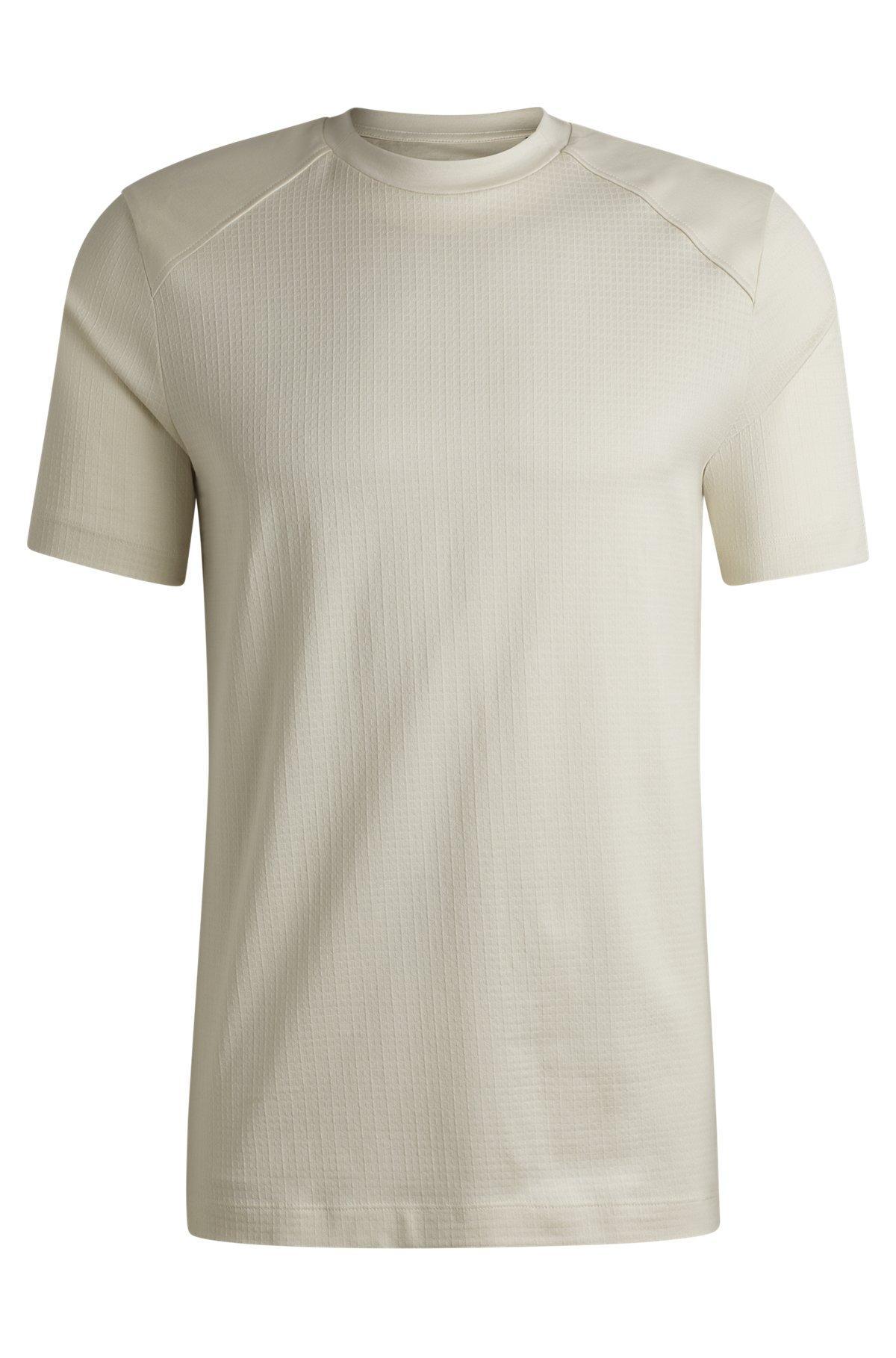 Cotton-ripstop regular-fit T-shirt with plain trims Product Image