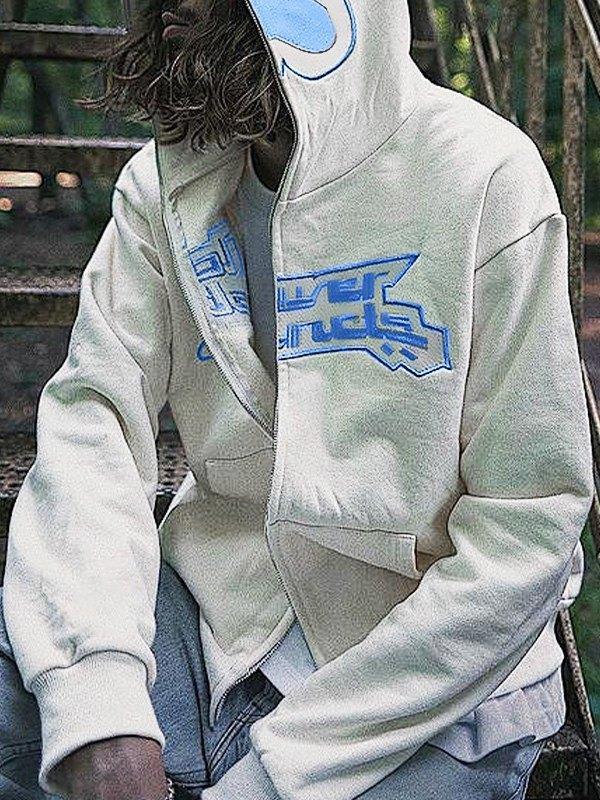 Men's Flower Instinct Embroidery Zip Up Hoodie Product Image