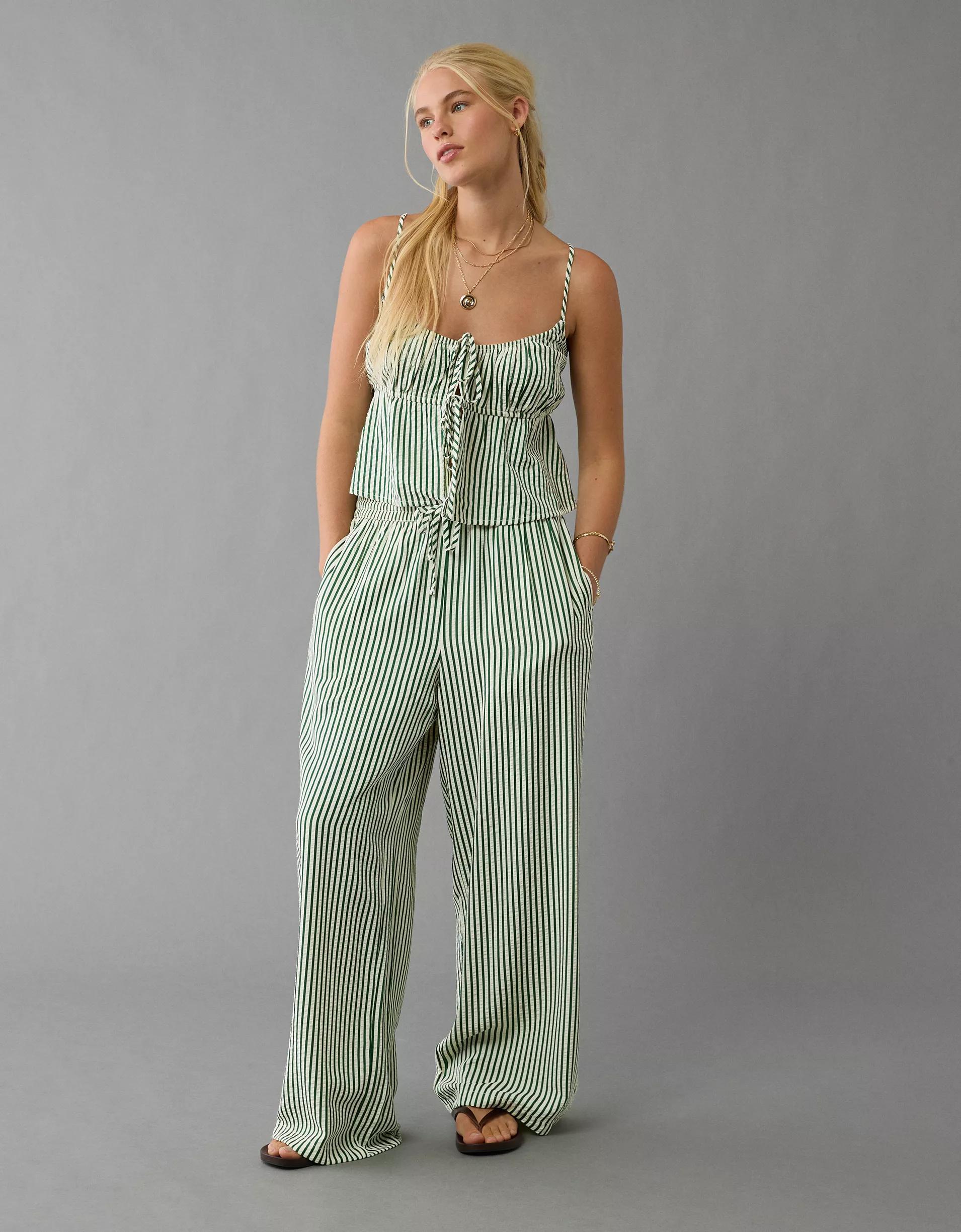 AE Tie Front Seersucker Cami Product Image