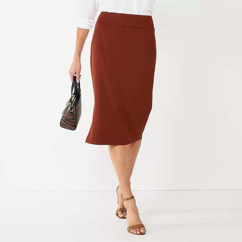 Women's Nine West Pull-On Ponte Pencil Skirt, Size: XXL, Maddie Purple Product Image