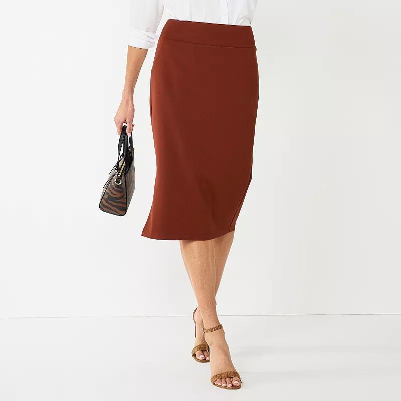 Women's Nine West Pull-On Ponte Pencil Skirt, Size: XXL, Maddie Purple Product Image