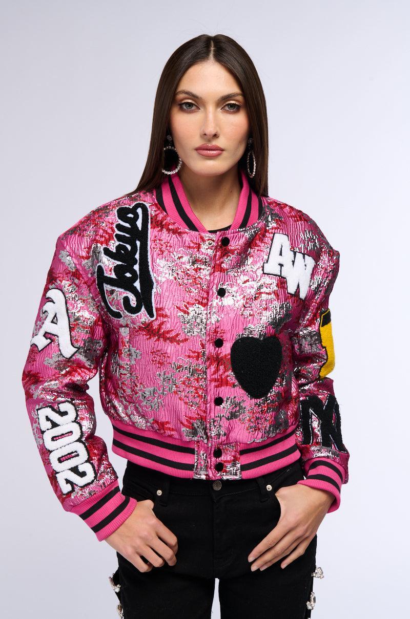 JACQUARD VARSITY BOMBER Product Image