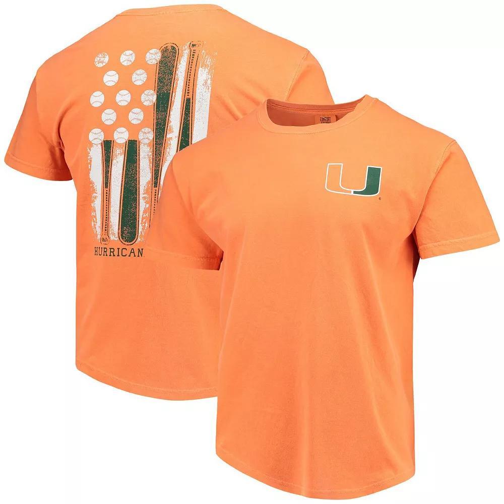 Men's Orange Miami Hurricanes Baseball Flag Comfort Colors T-Shirt, Size: 2XL Product Image